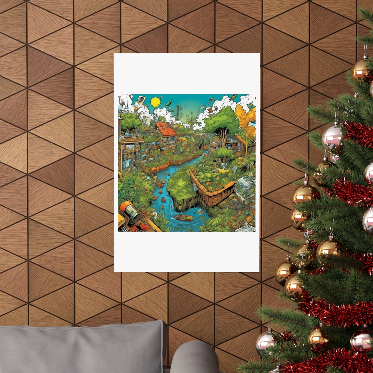 Whimsical Garden Stream Nature Gift Art Poster
