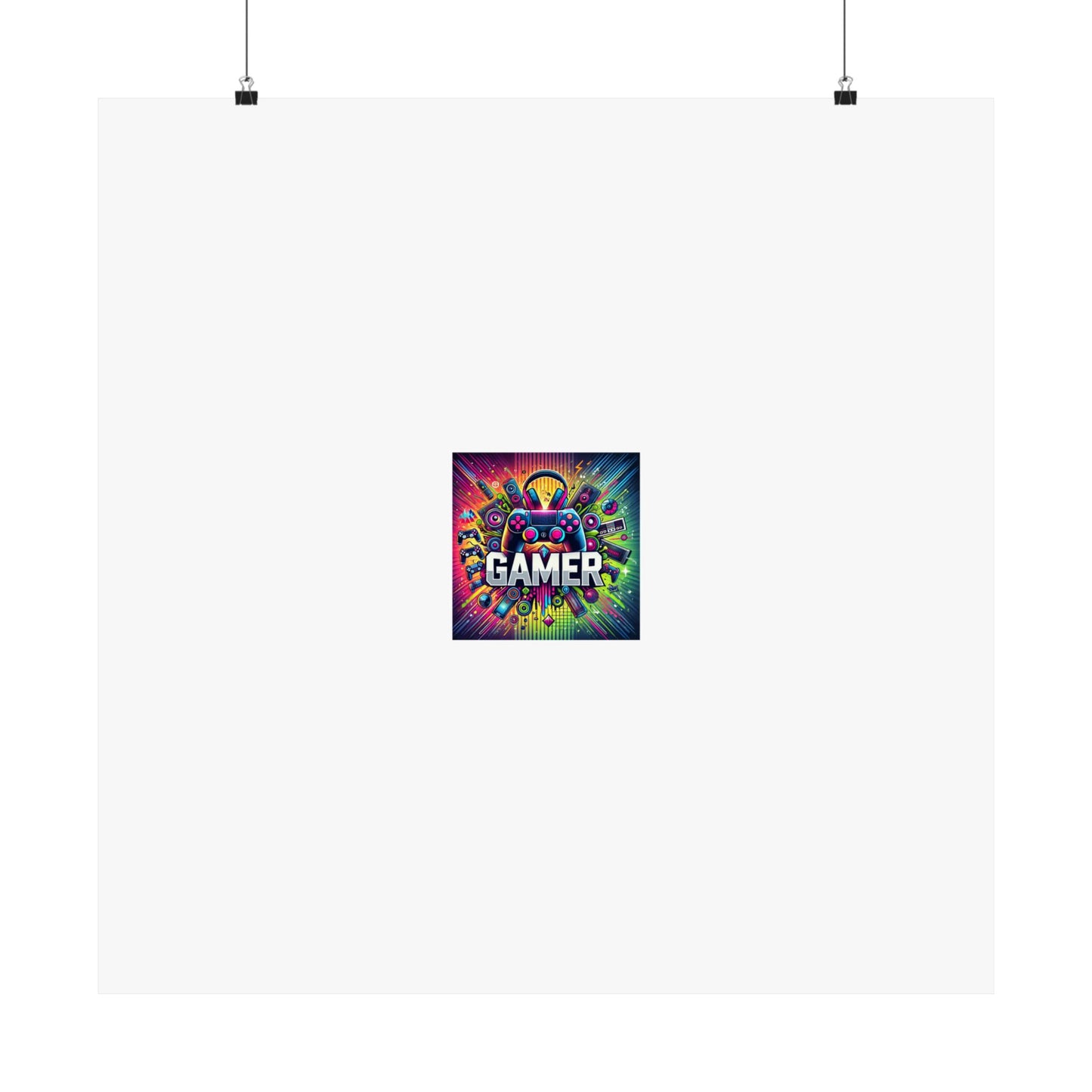 Neon Gamer Energy Retro Arcade Gaming Wall Art Poster