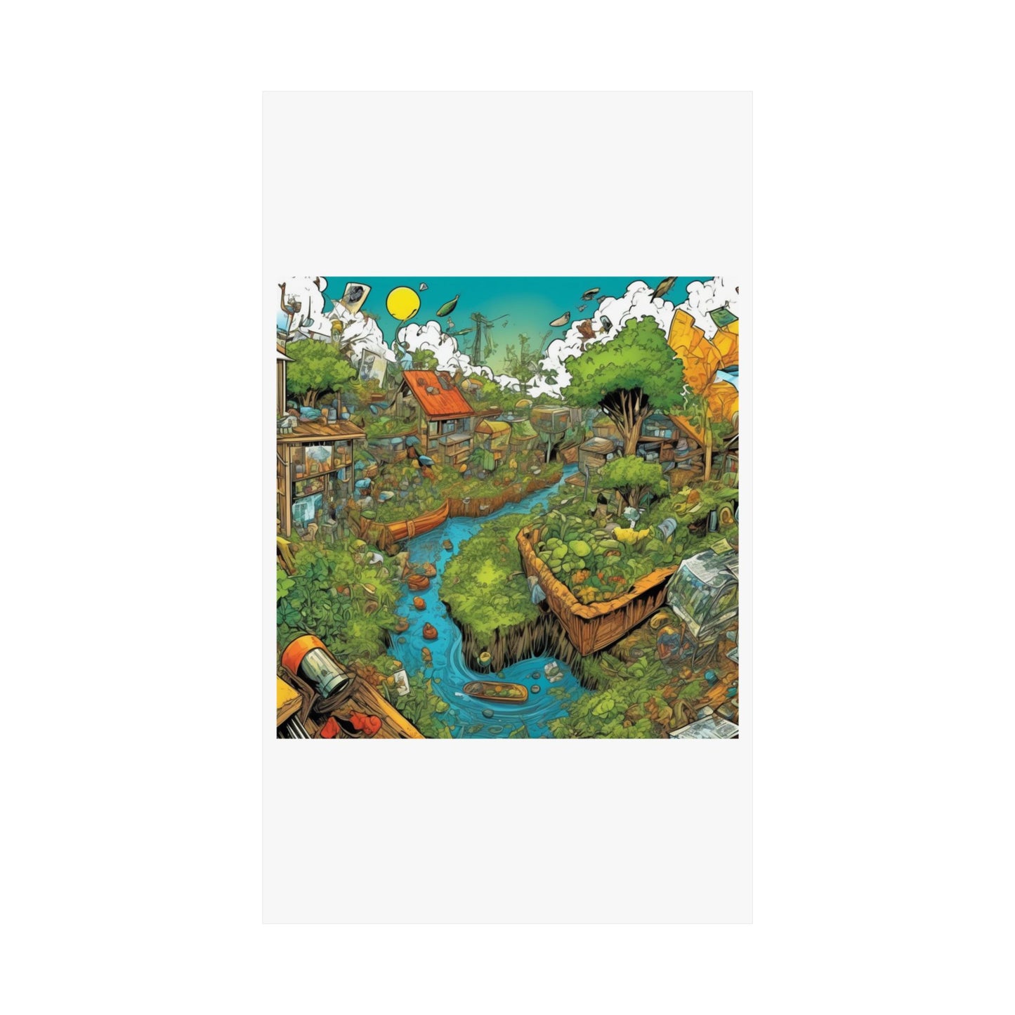 Whimsical Garden Stream Nature Gift Art Poster