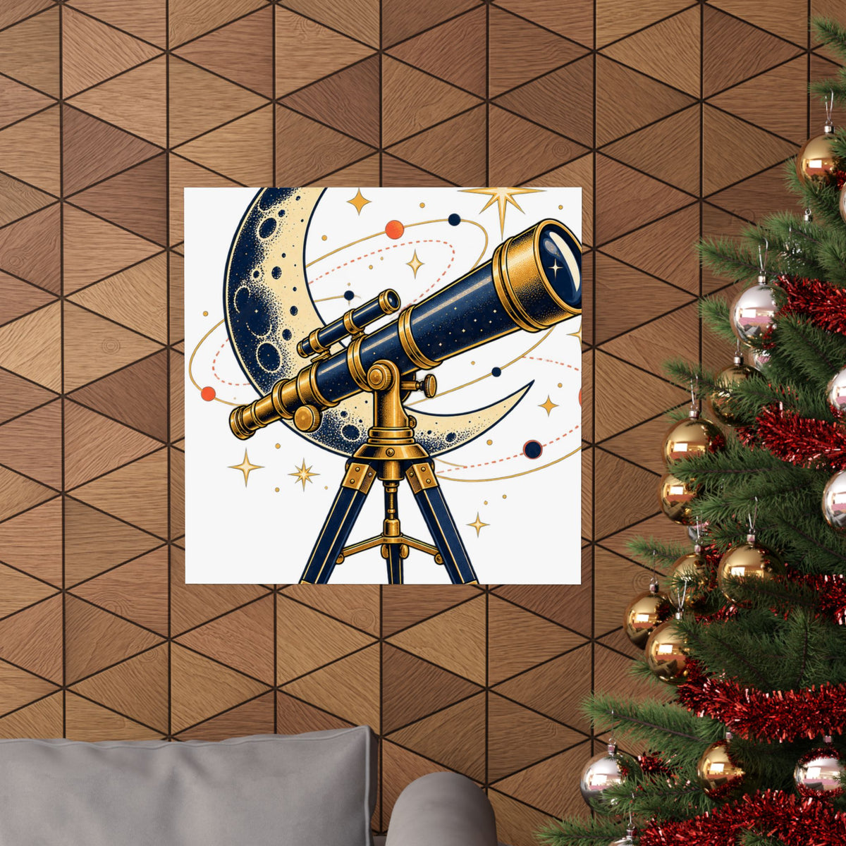 Vintage Telescope Celestial Astronomy Poster
