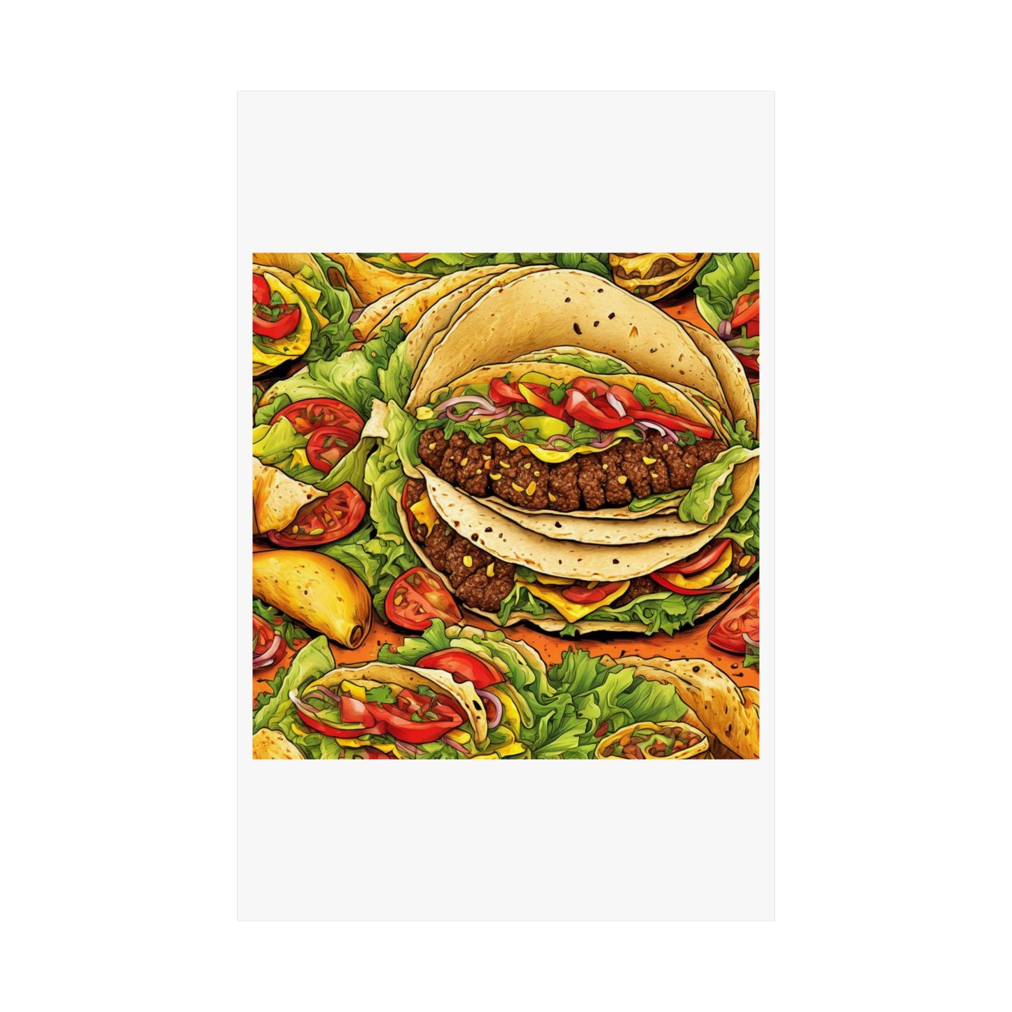 Stacked Taco Fiesta Foodie Gift Art Poster