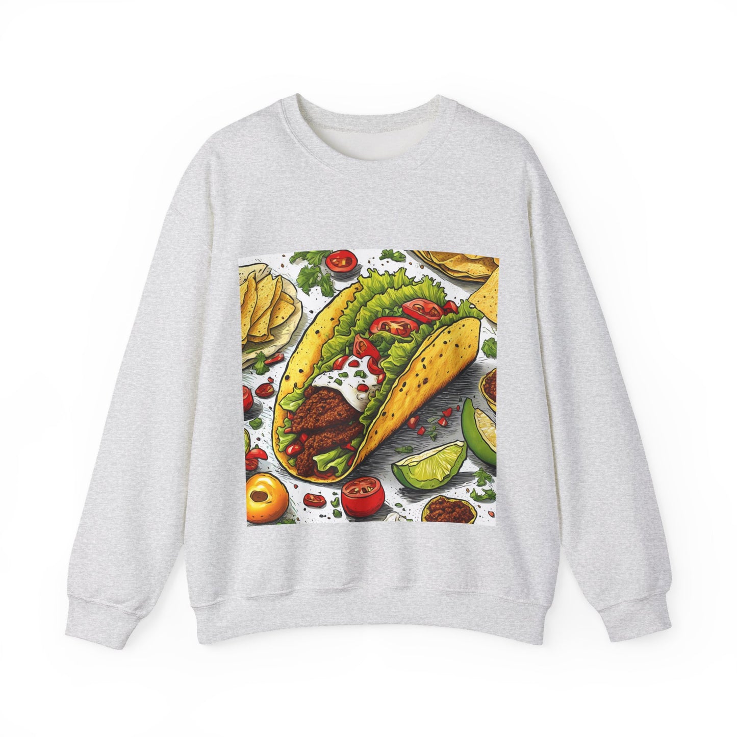 Bold Taco Illustration Foodie Gift Art Sweatshirt