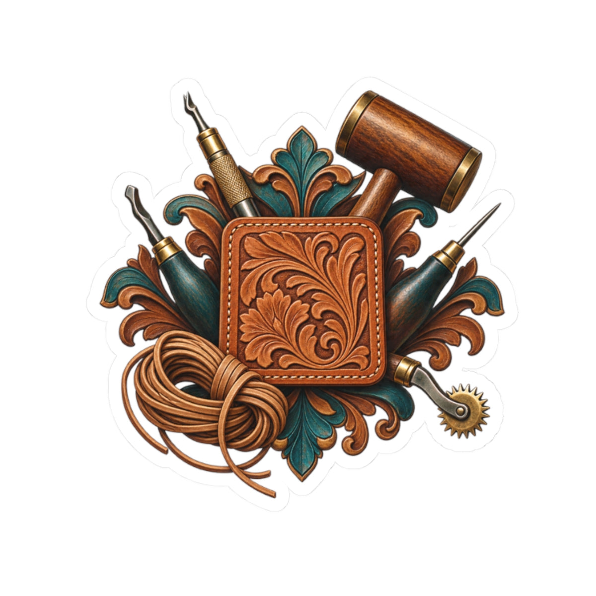 Traditional Leather Tooling Workshop Sticker