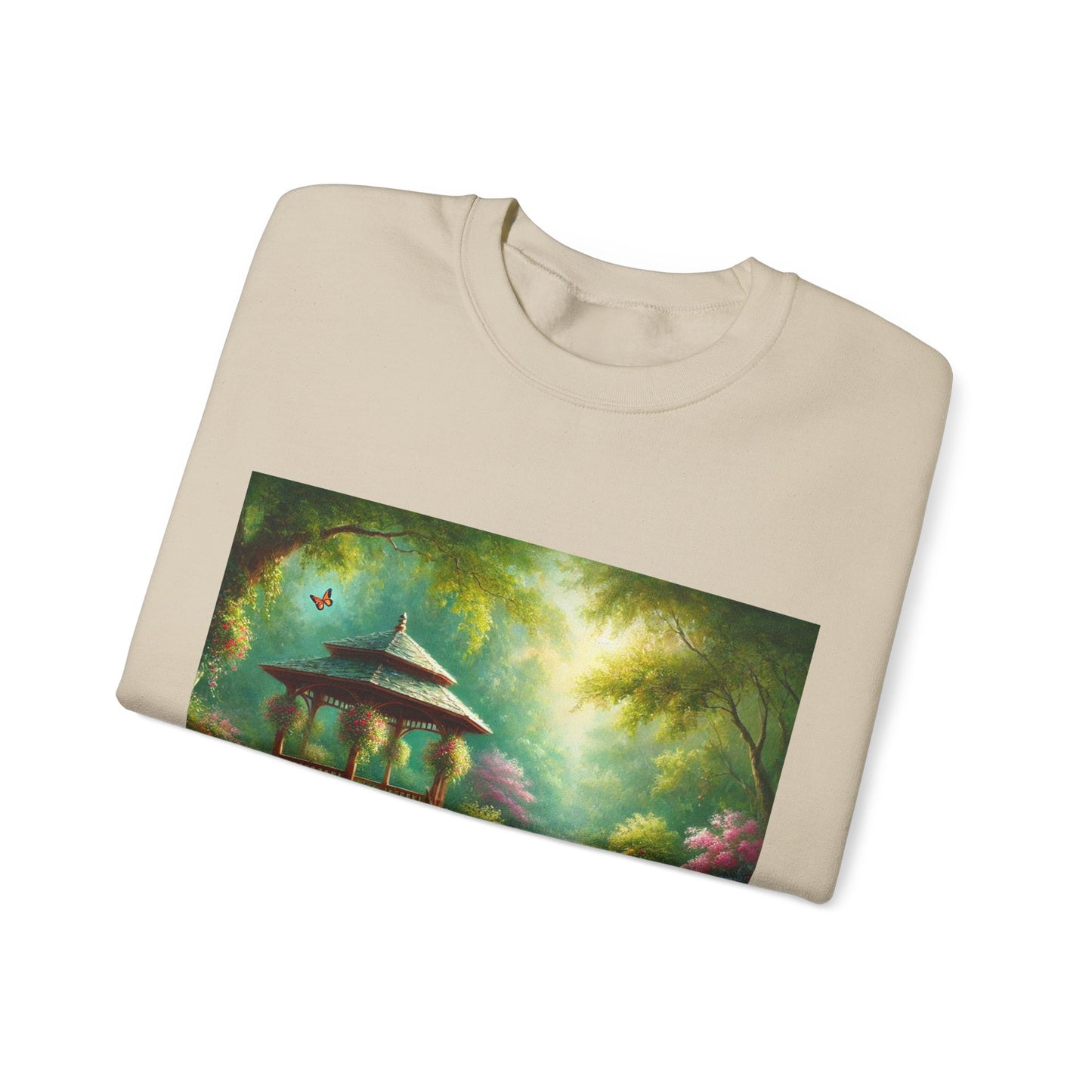 Spring Garden Gazebo Floral Landscape Sweatshirt