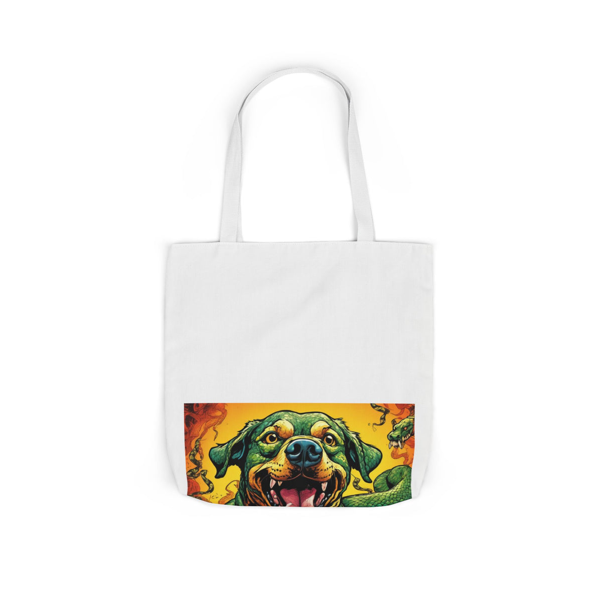 Surreal Serpent Hound Dark Fantasy Canvas Tote Bag