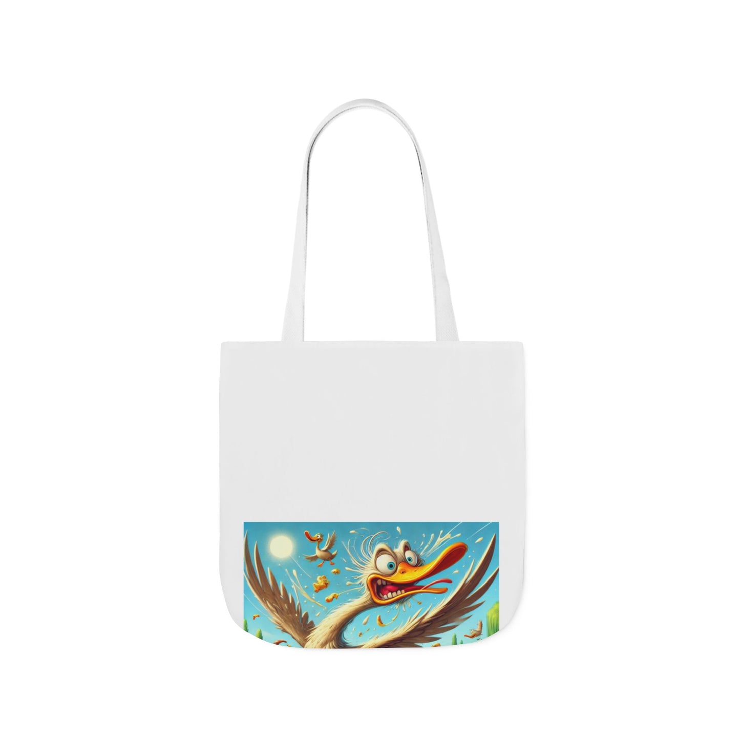 Chaotic Picnic Duck Funny Summer Canvas Tote Bag