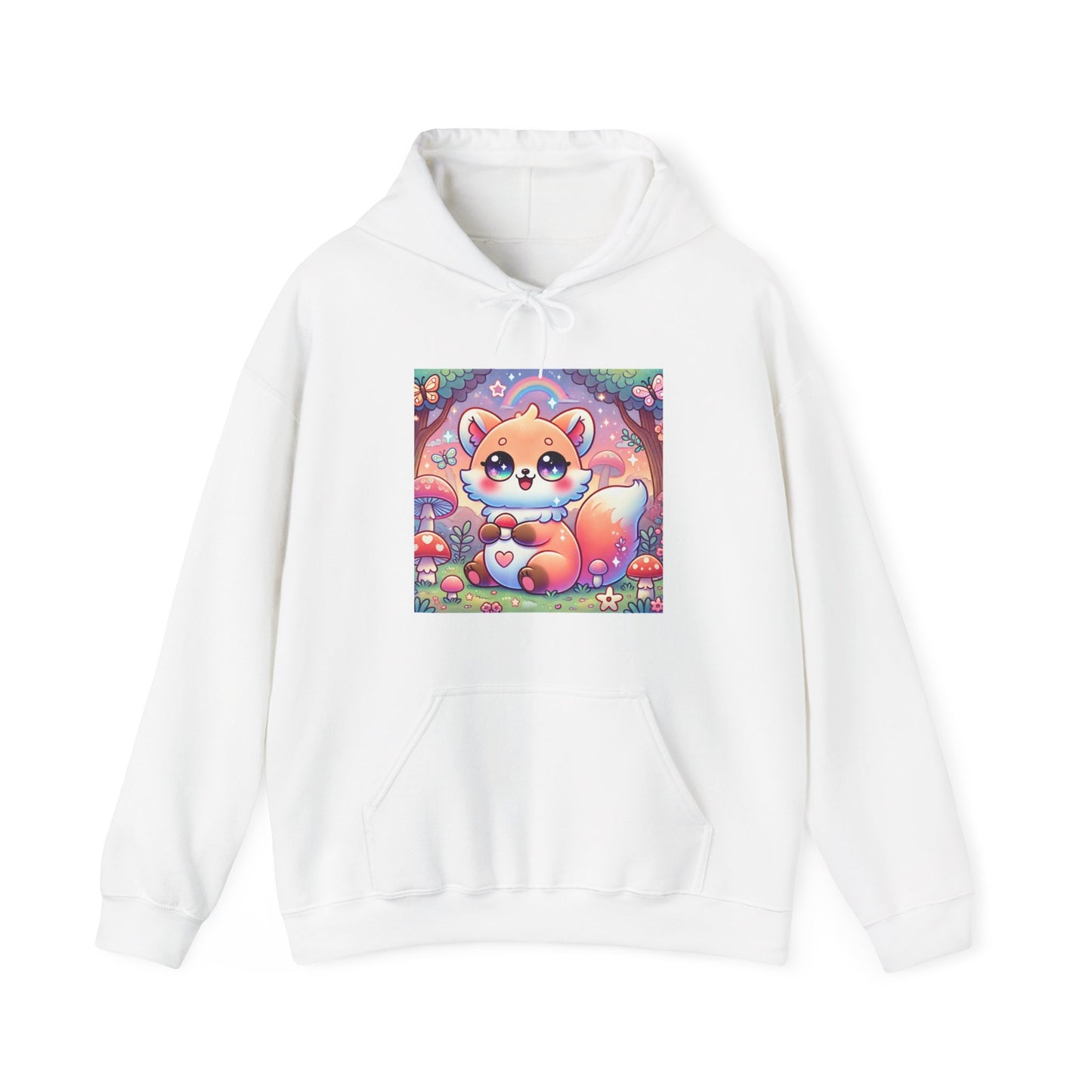 Pastel Woodland Fox Mushroom Kawaii Hoodie