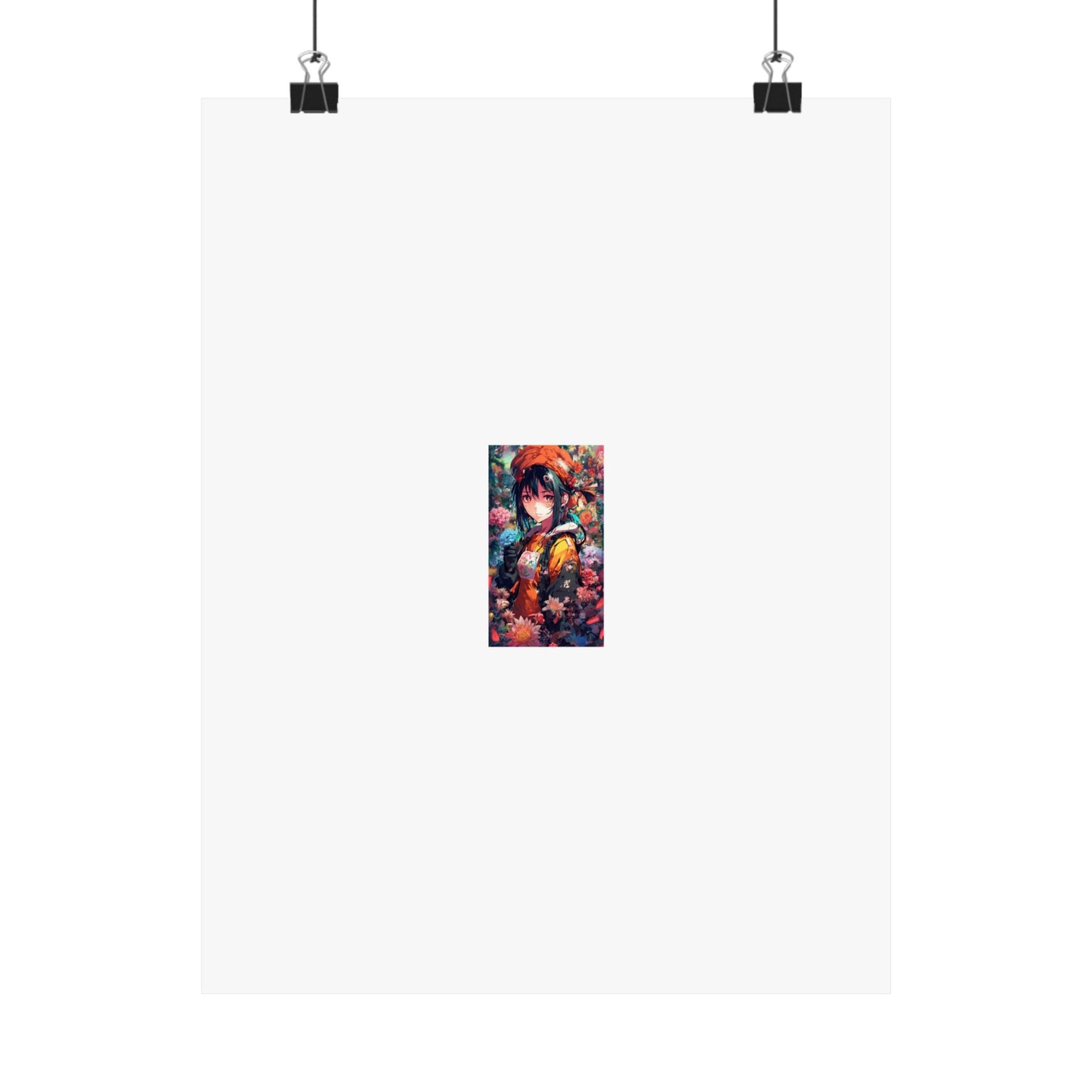 Anime Floral Forest Heroine Portrait Flower Poster Art