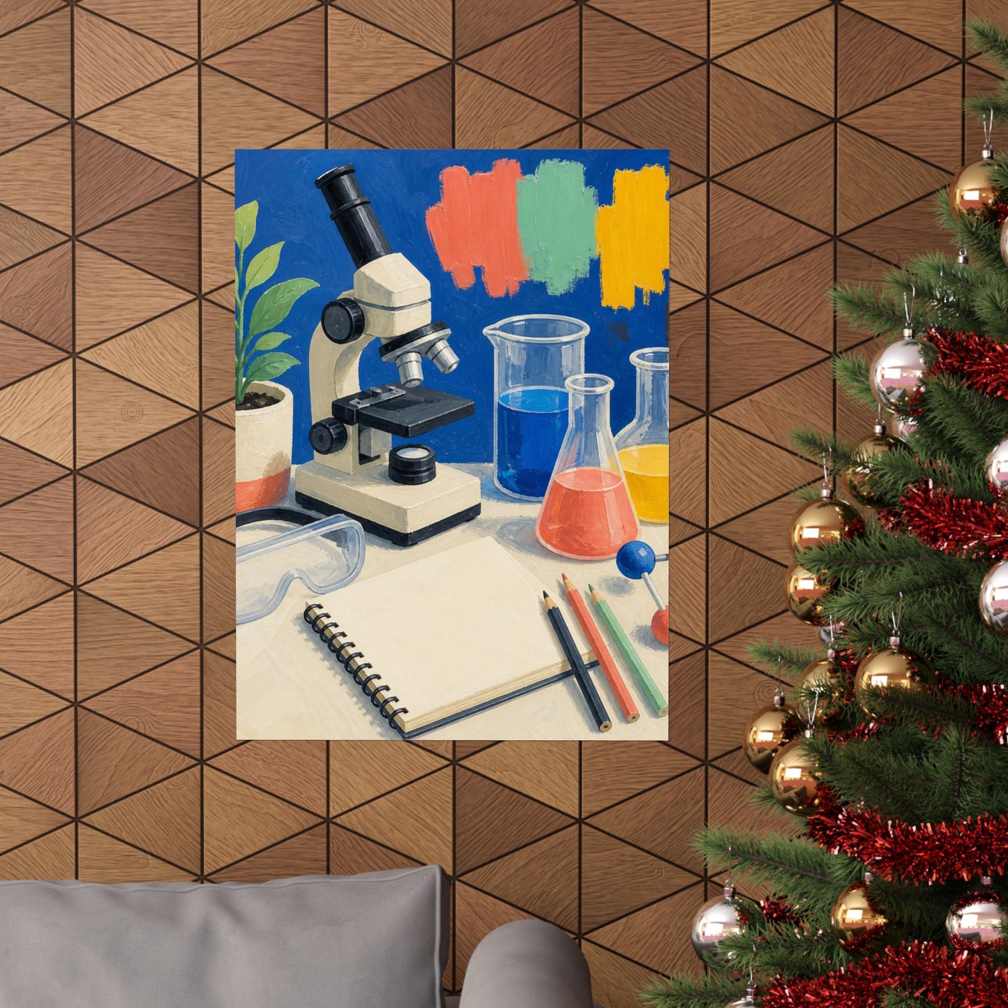 Colorful Science Lab Learning Art Poster
