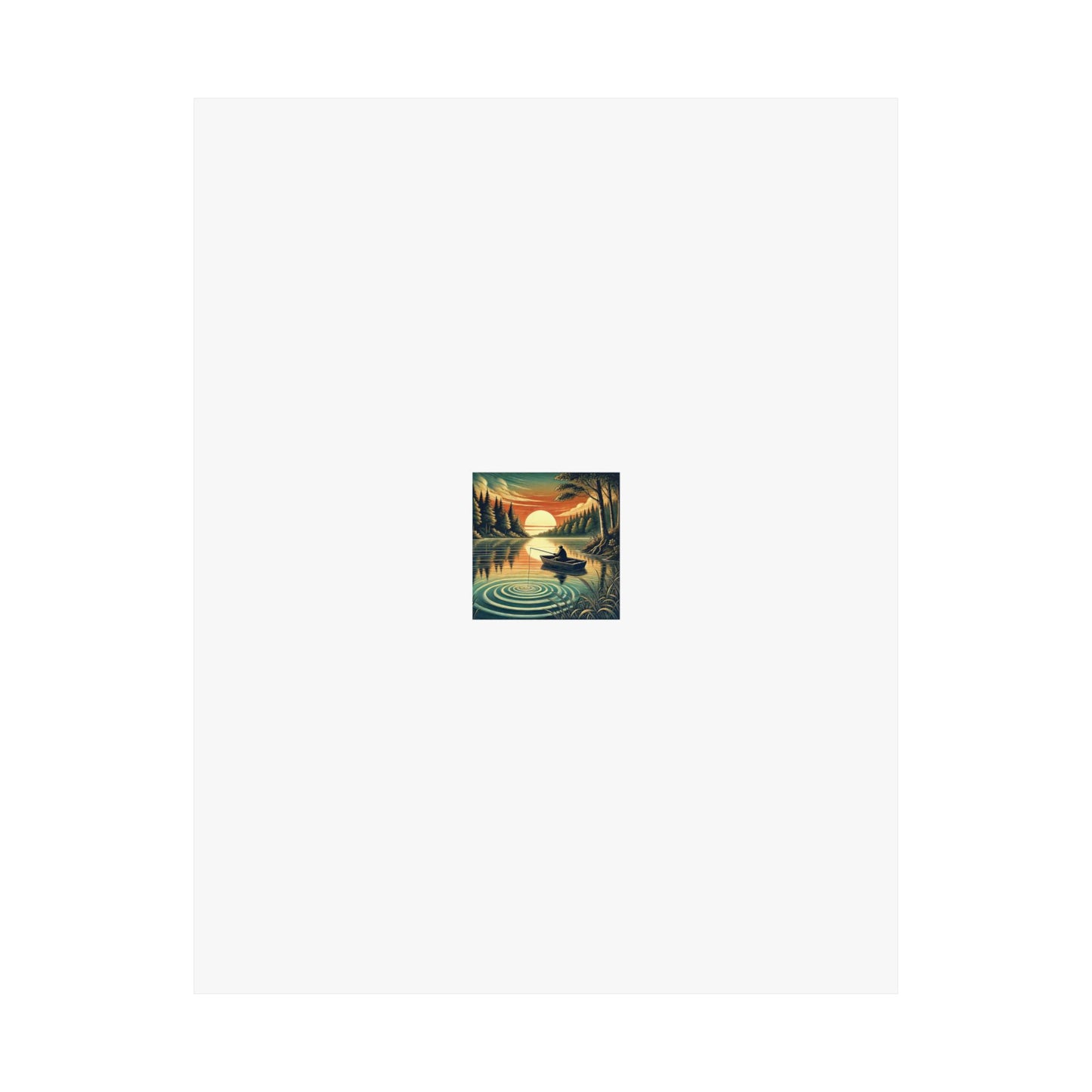Sunset Lake Fishing Retreat Poster Lake House Fishing Wall Art Gift