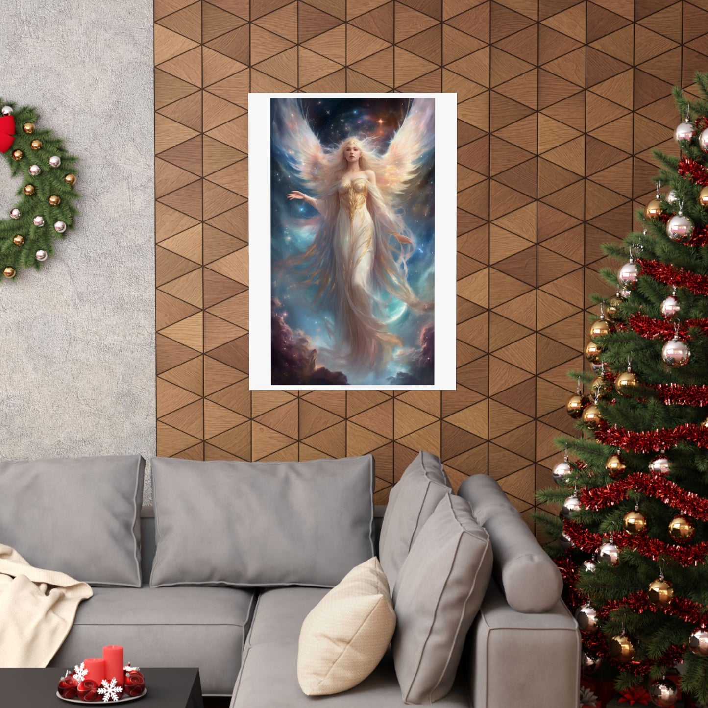 Celestial Winged Heroine Fantasy Portrait Poster