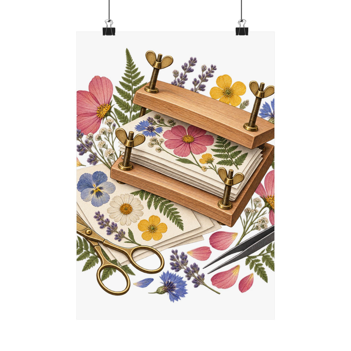 Botanical Flower Press Workshop Poster