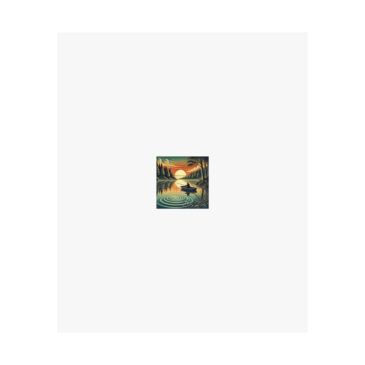 Sunset Lake Fishing Retreat Poster Lake House Fishing Wall Art Gift