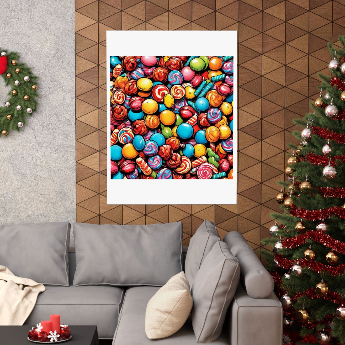 Colorful Candy Pattern Sweets Gift Art Poster