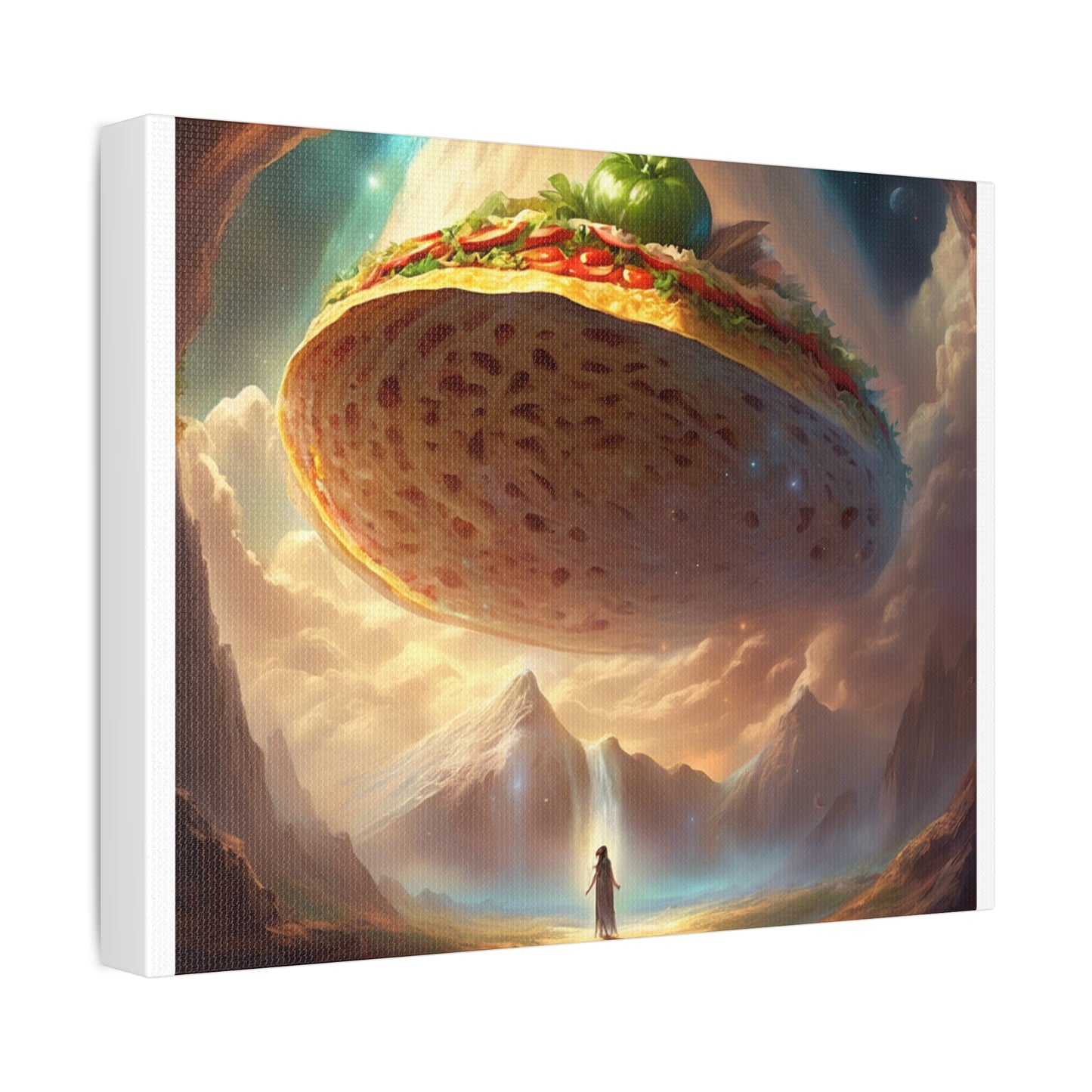 Cosmic Taco UFO Surreal Food Fantasy Art Canvas