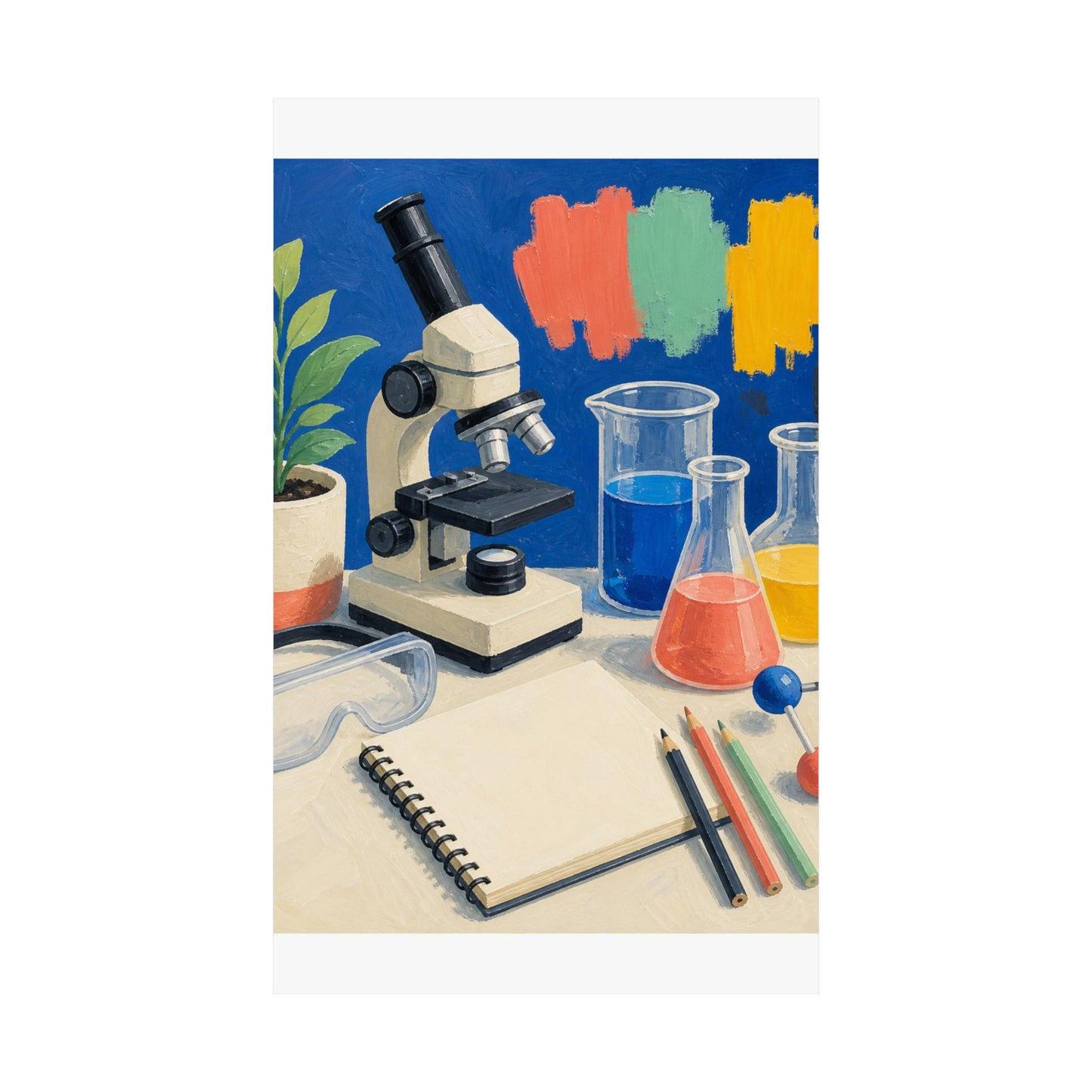 Colorful Science Lab Learning Art Poster