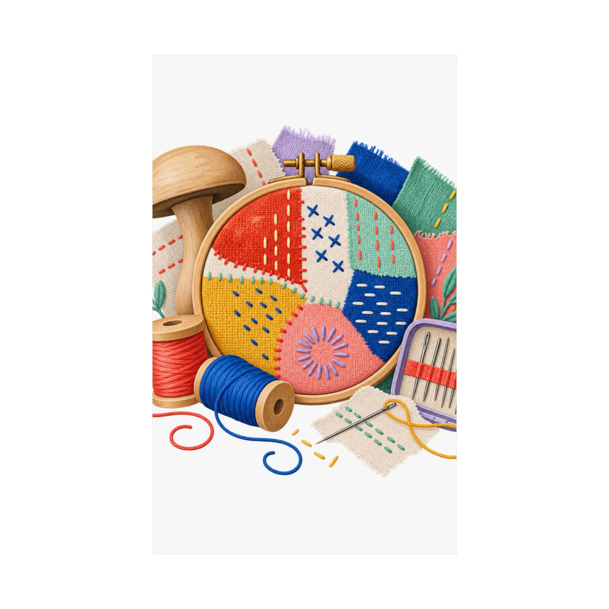 Colorful Visible Mending Workshop Poster