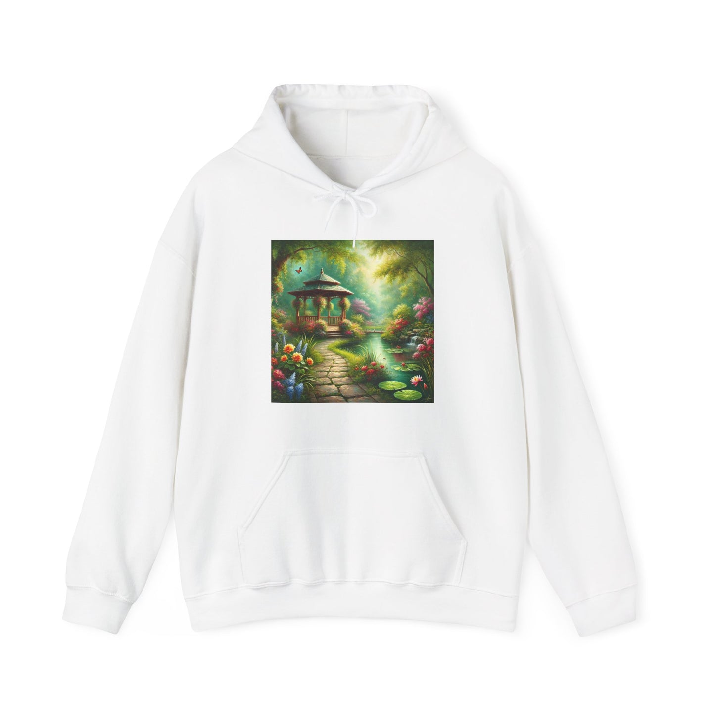 Spring Garden Gazebo Floral Landscape Hoodie