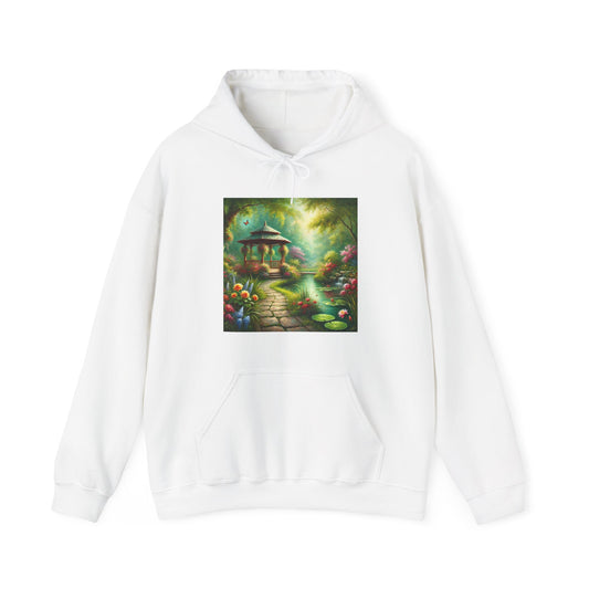 Spring Garden Gazebo Floral Landscape Hoodie