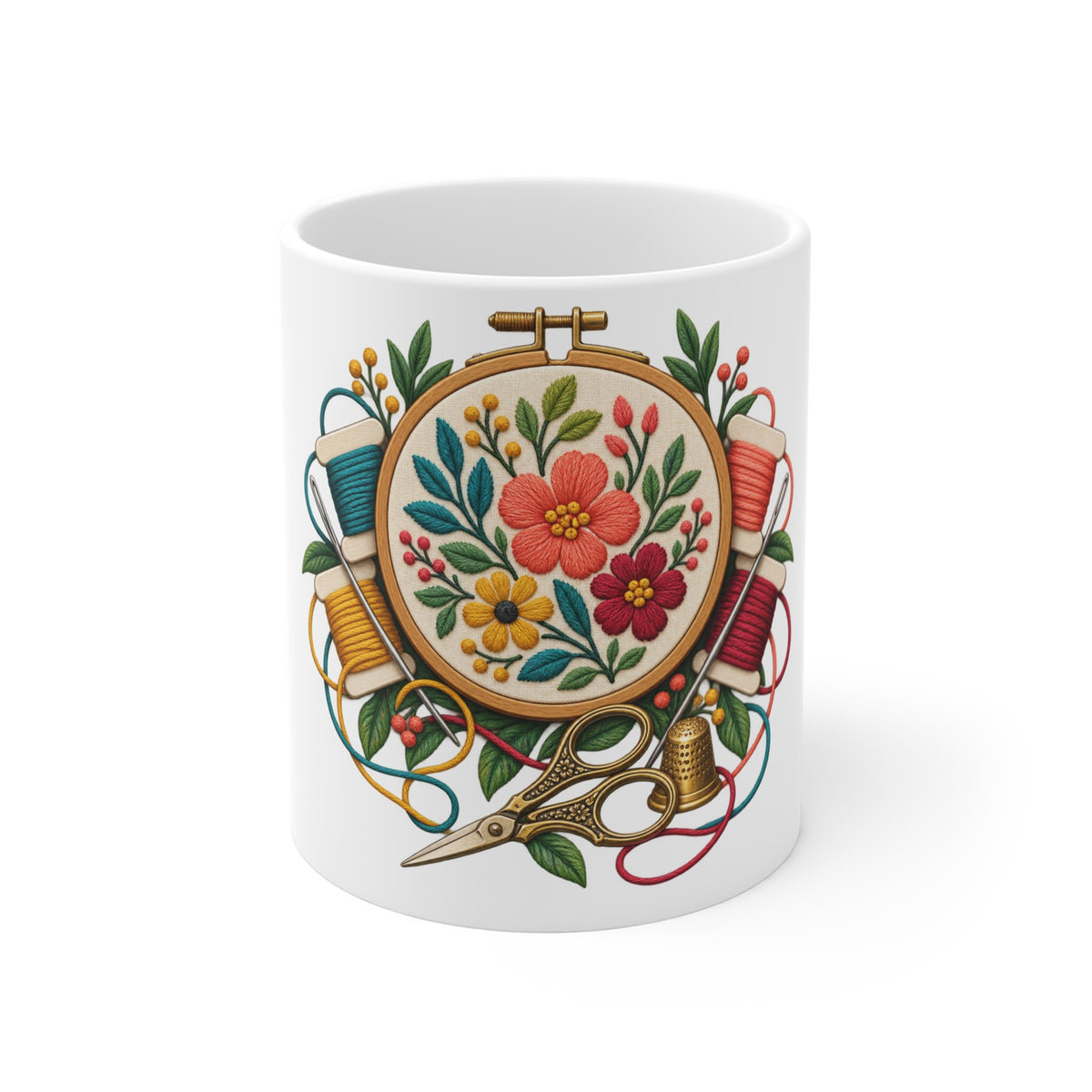 Botanical Embroidery Workshop Mug