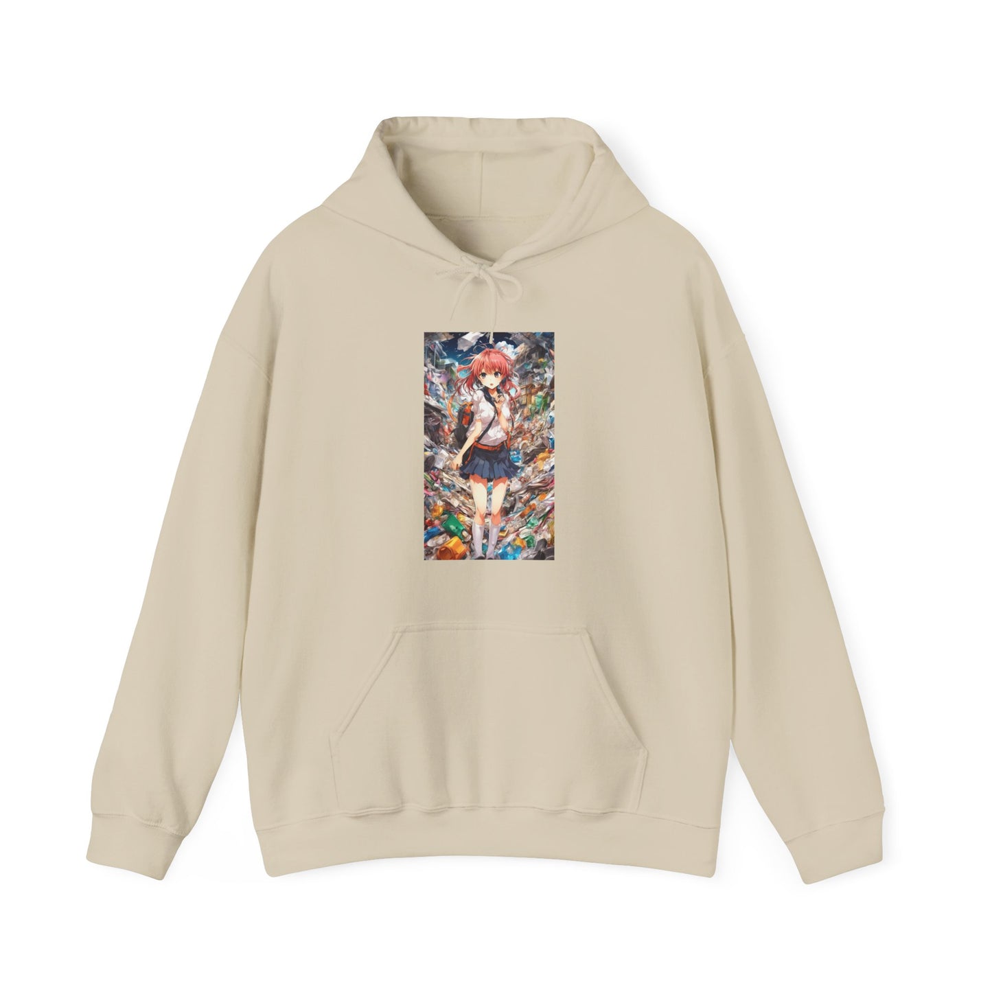 Recycling Day Anime Schoolgirl Eco Street Art Hoodie