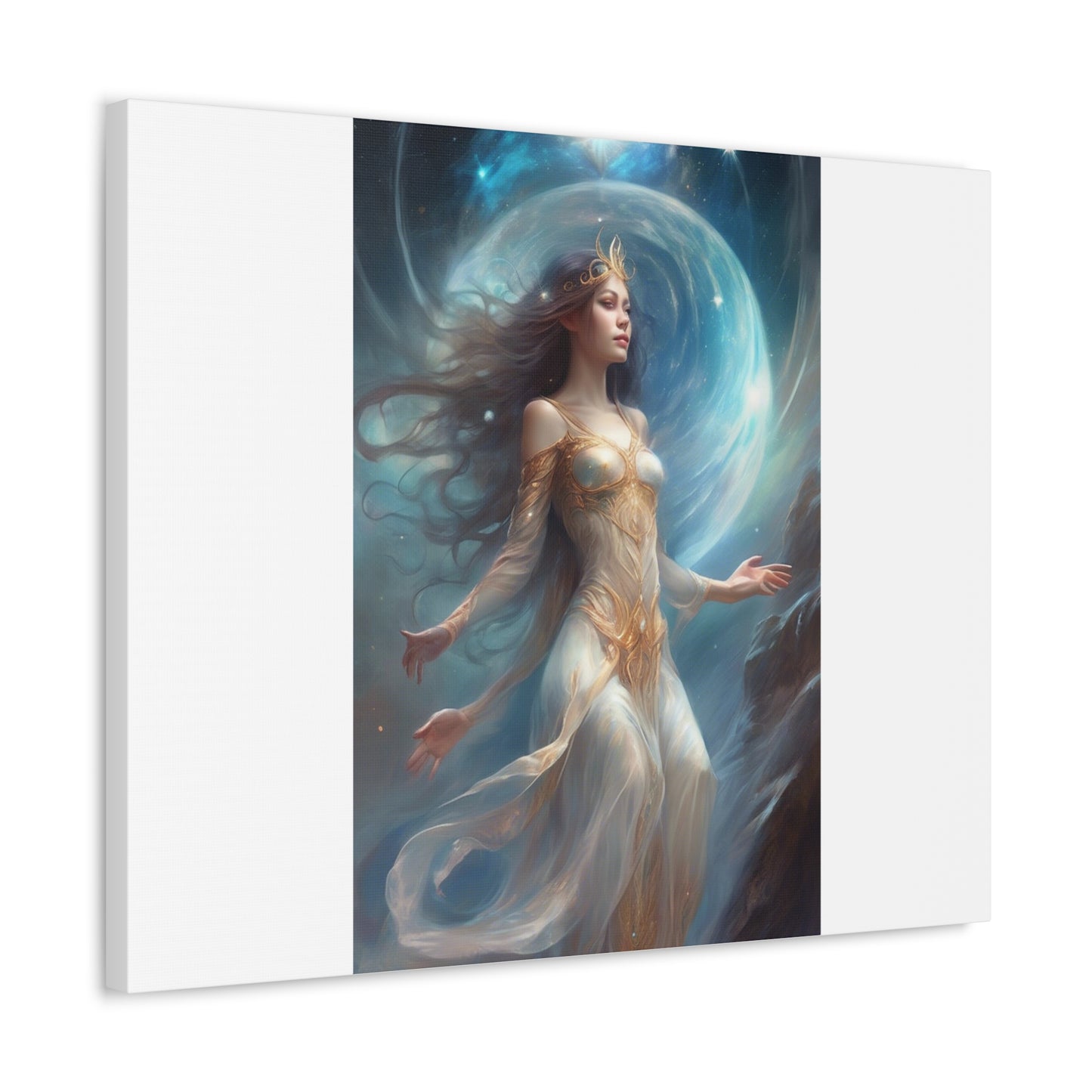 Lunar Celestial Queen Fantasy Portrait Canvas
