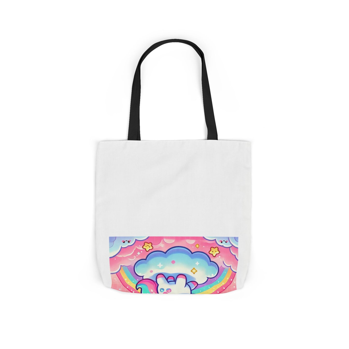 Pastel Rainbow Unicorn Cloud Kawaii Canvas Tote Bag