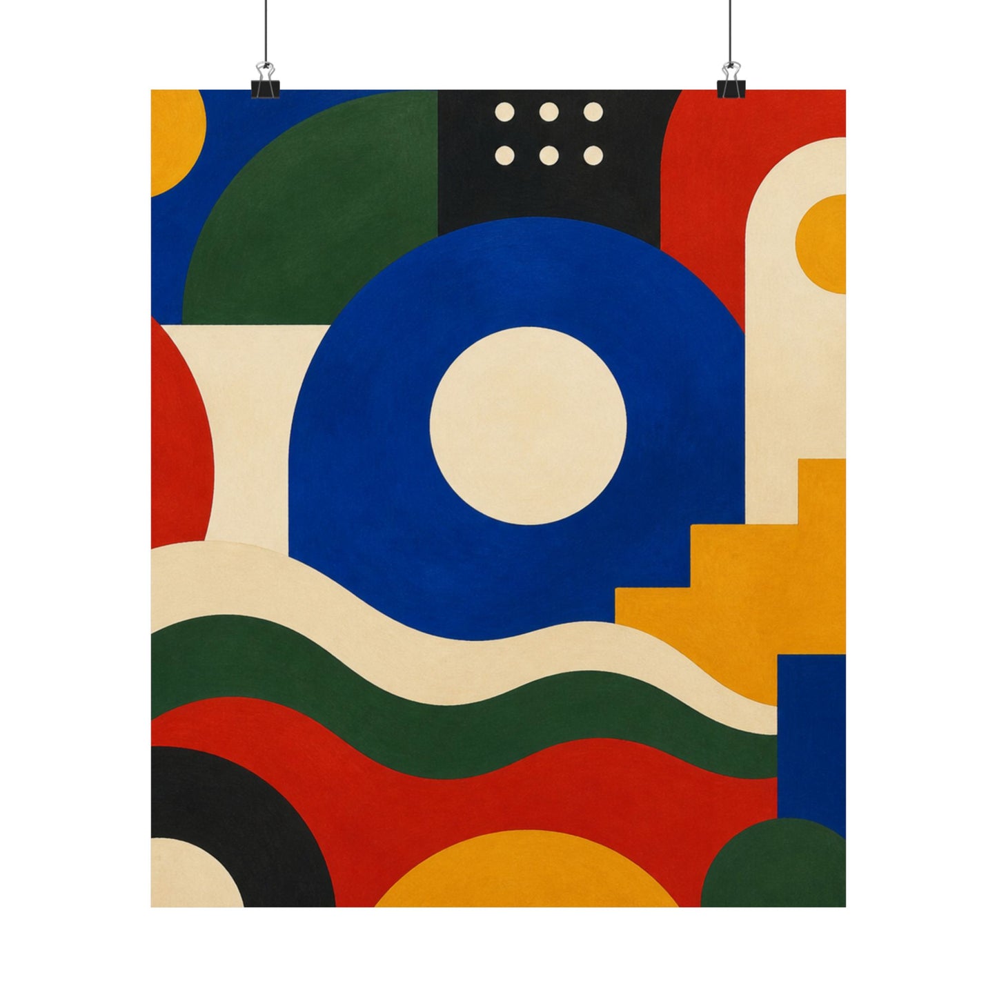 Bold Geometric Balance Abstract Art Poster