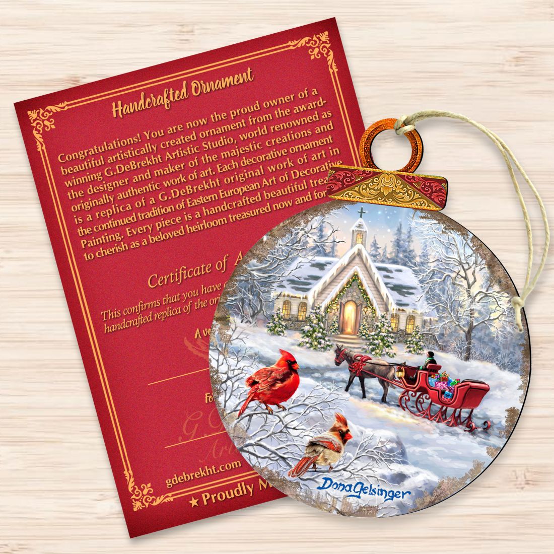 Sleigh Ride Wooden Ornaments by Gelsinger - Christmas Decor - 8021129-DG
