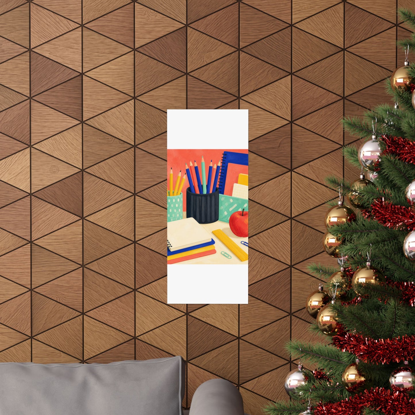 Colorful Teacher Desk Supplies Art Poster