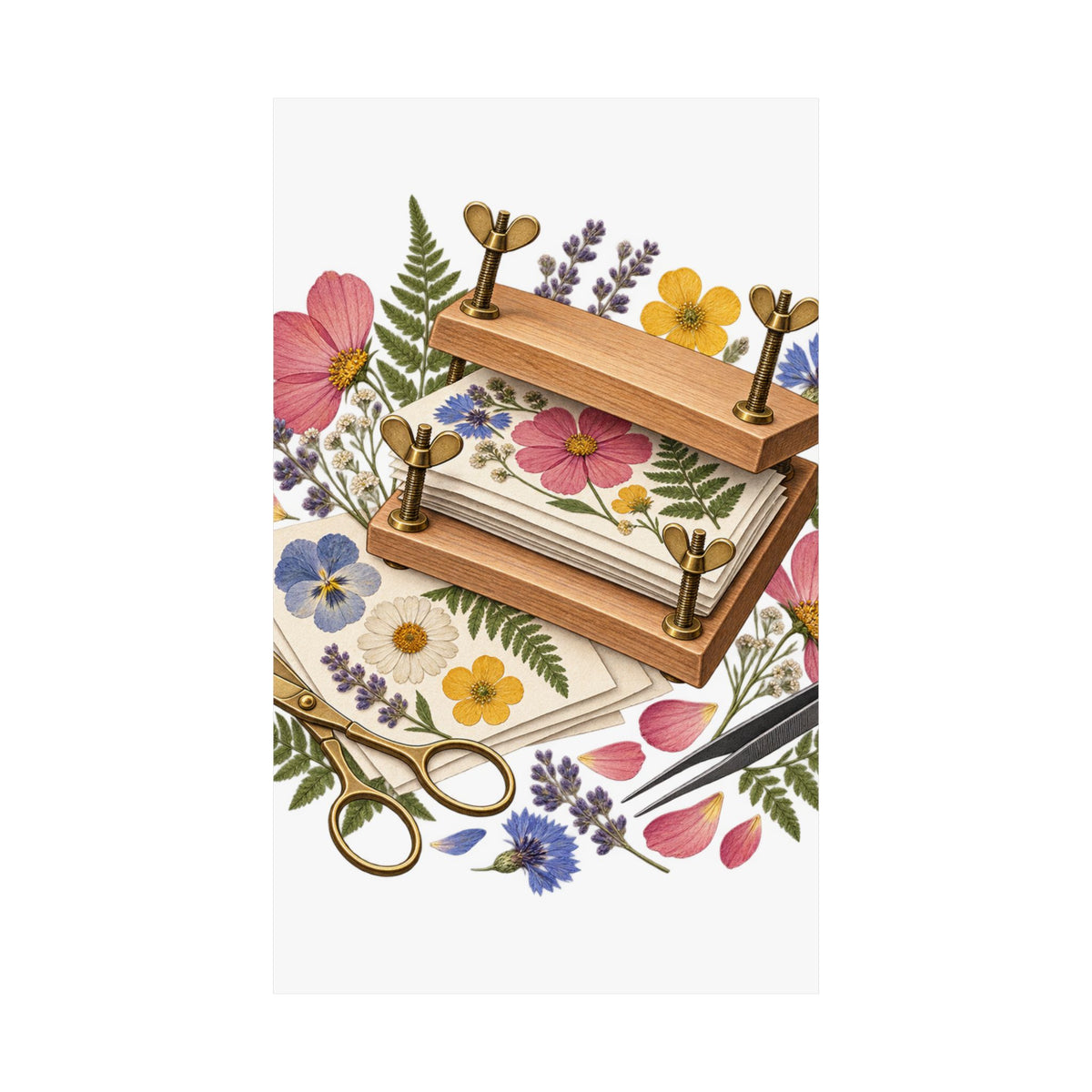 Botanical Flower Press Workshop Poster