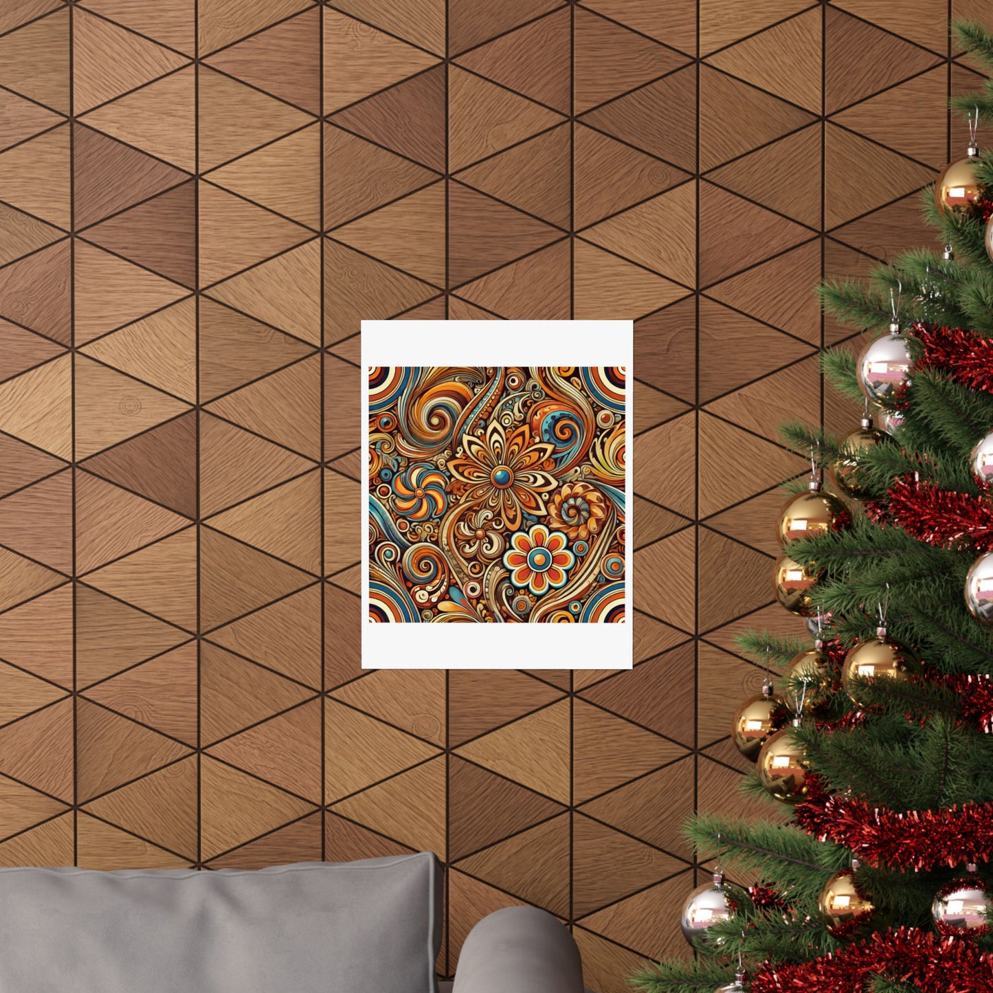 Ornate Abstract Floral Paisley Pattern Poster