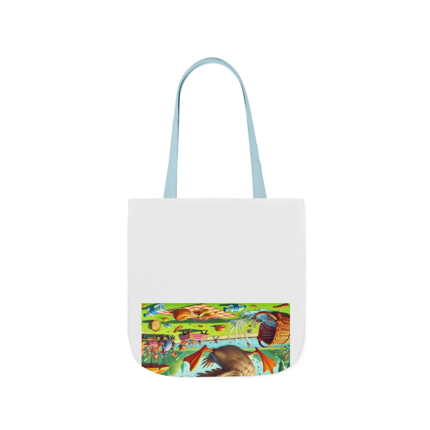 Chaotic Picnic Duck Funny Summer Canvas Tote Bag