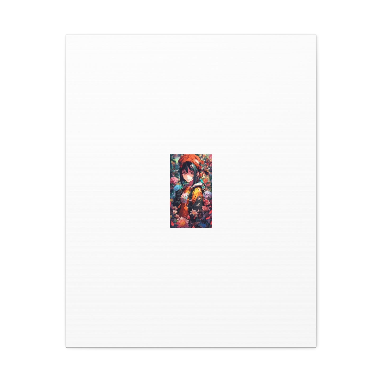 Anime Floral Forest Heroine Portrait Flower Canvas Wall Art