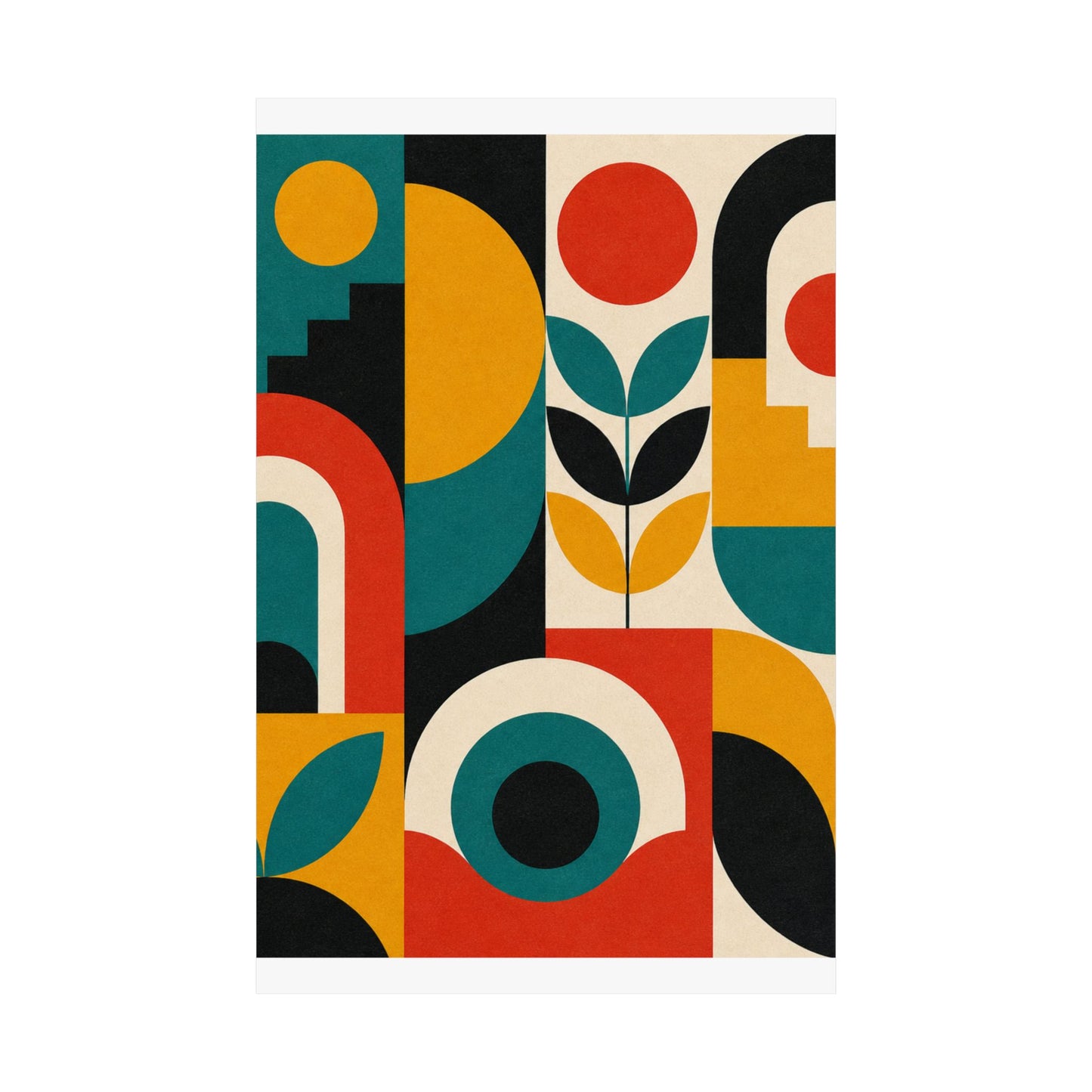 Mid Century Arches Botanical Geometric Abstract Poster