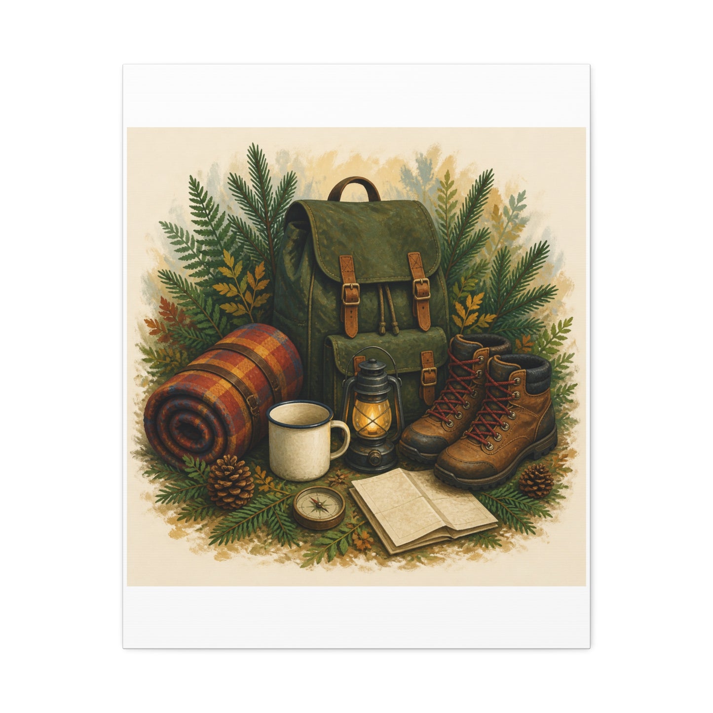 Generic Camping Gear Outdoor Adventure Canvas Art