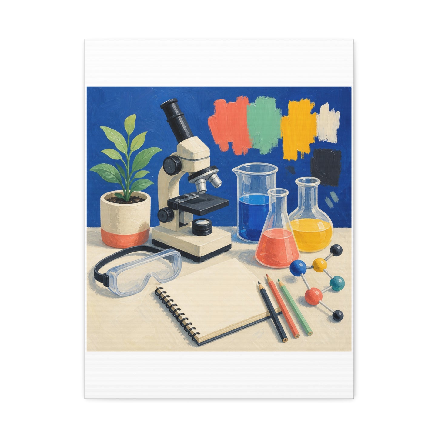 Colorful Science Lab Learning Art Canvas Art