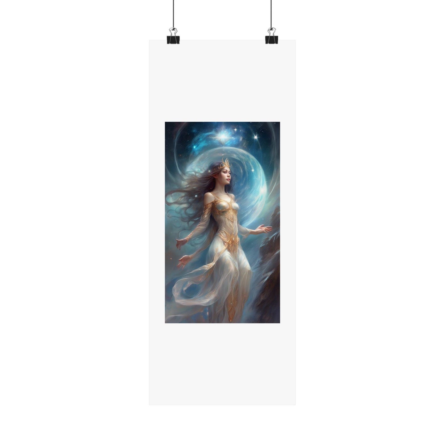 Lunar Celestial Queen Fantasy Portrait Poster
