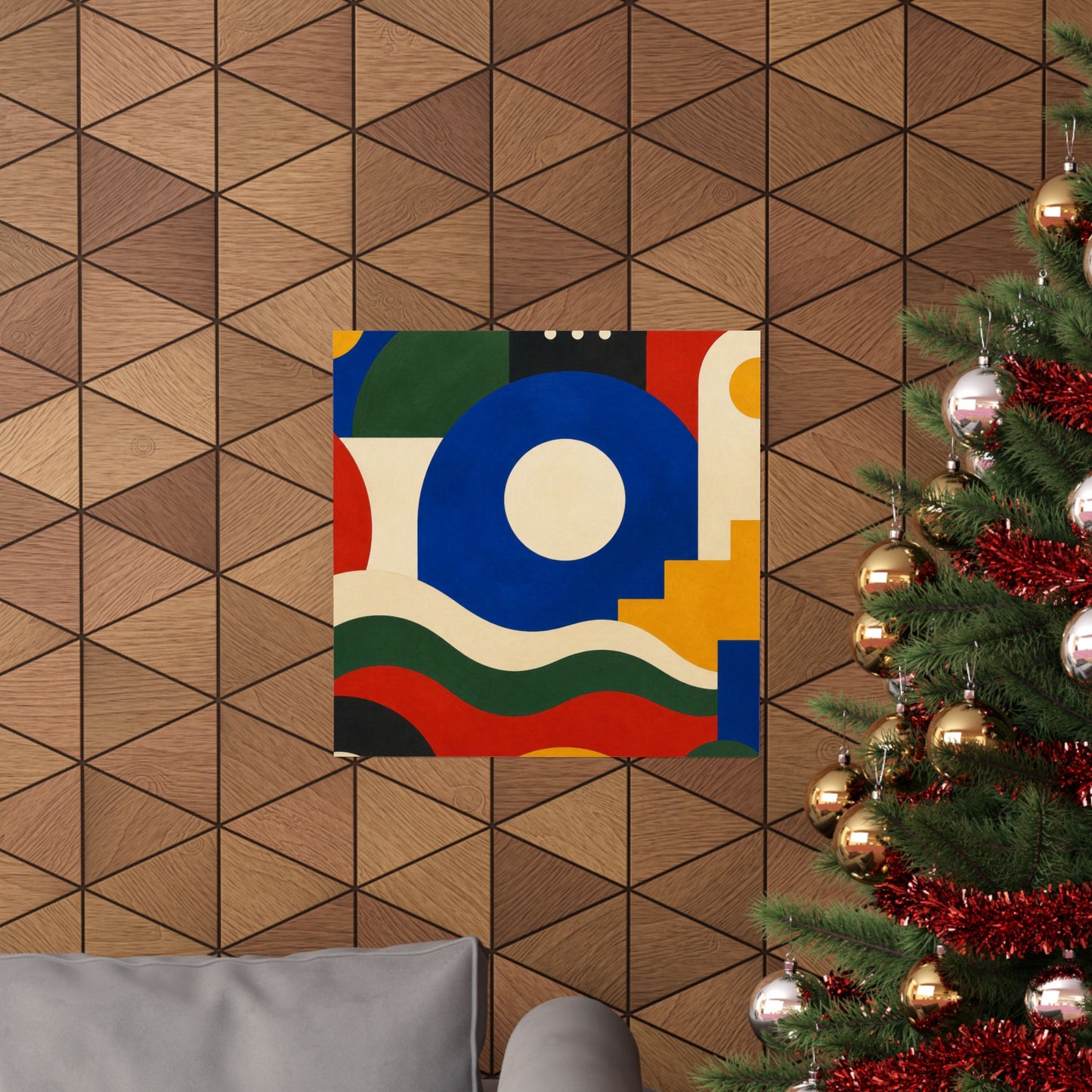 Bold Geometric Balance Abstract Art Poster