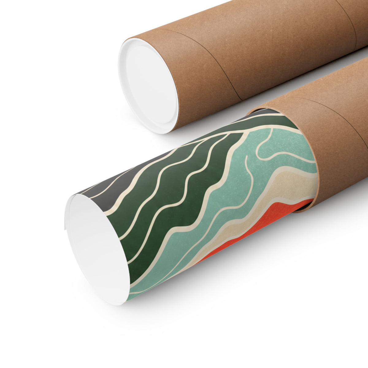 Topographic Sunrise Mid Century Mountain Art Poster