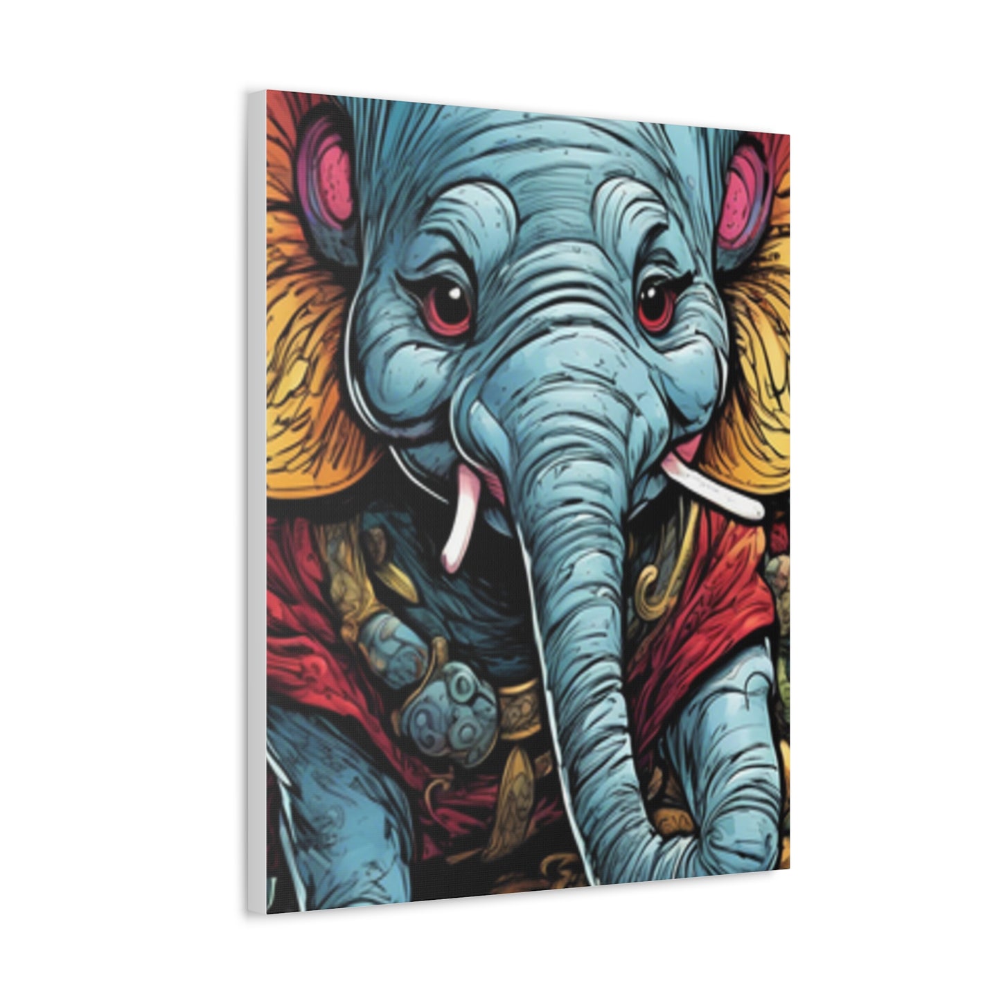 Colorful Elephant Garden Parade Wildlife Canvas Wall Art