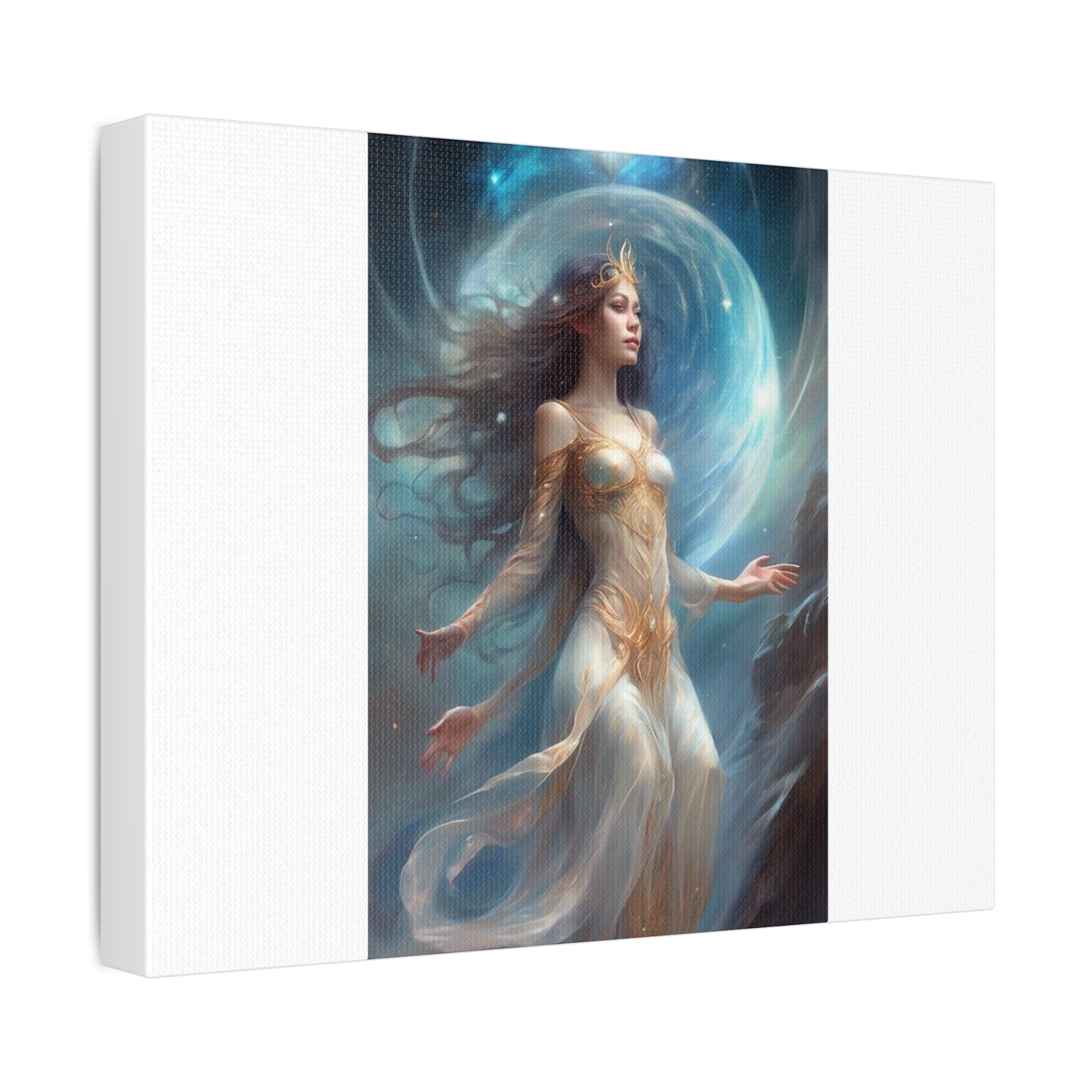 Lunar Celestial Queen Fantasy Portrait Canvas