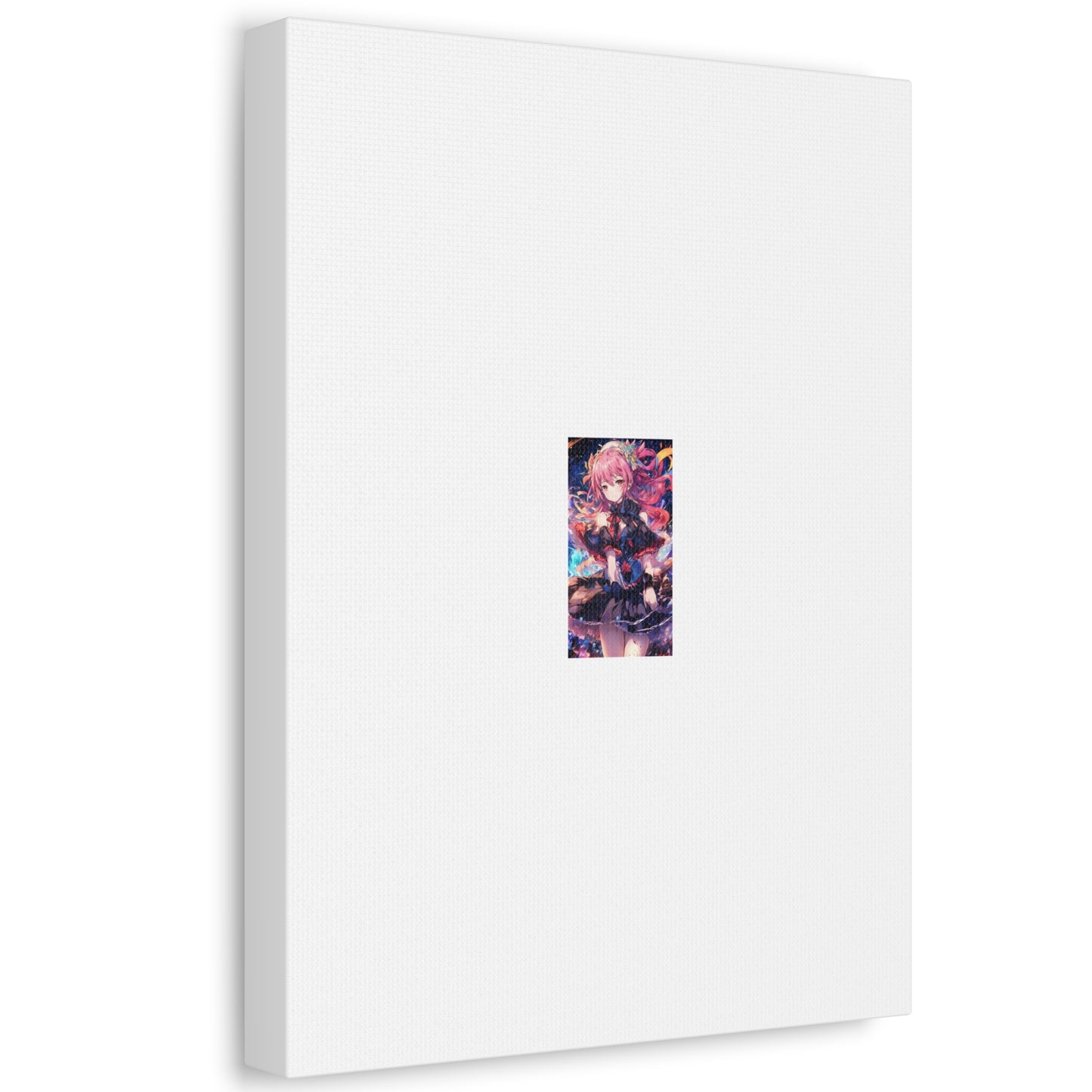 Pink Haired Fantasy Heroine Anime Portrait Canvas Wall Art