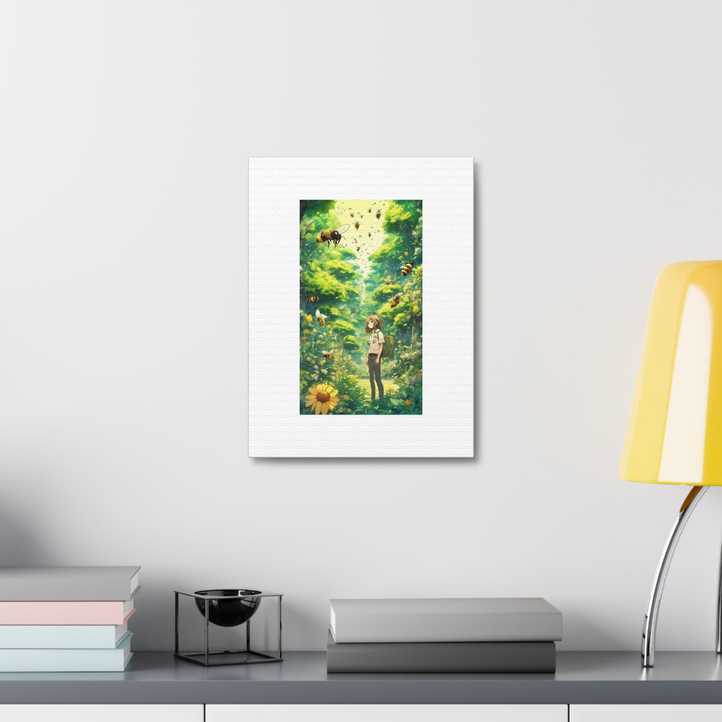 Bee Garden Explorer Anime Nature Art Canvas