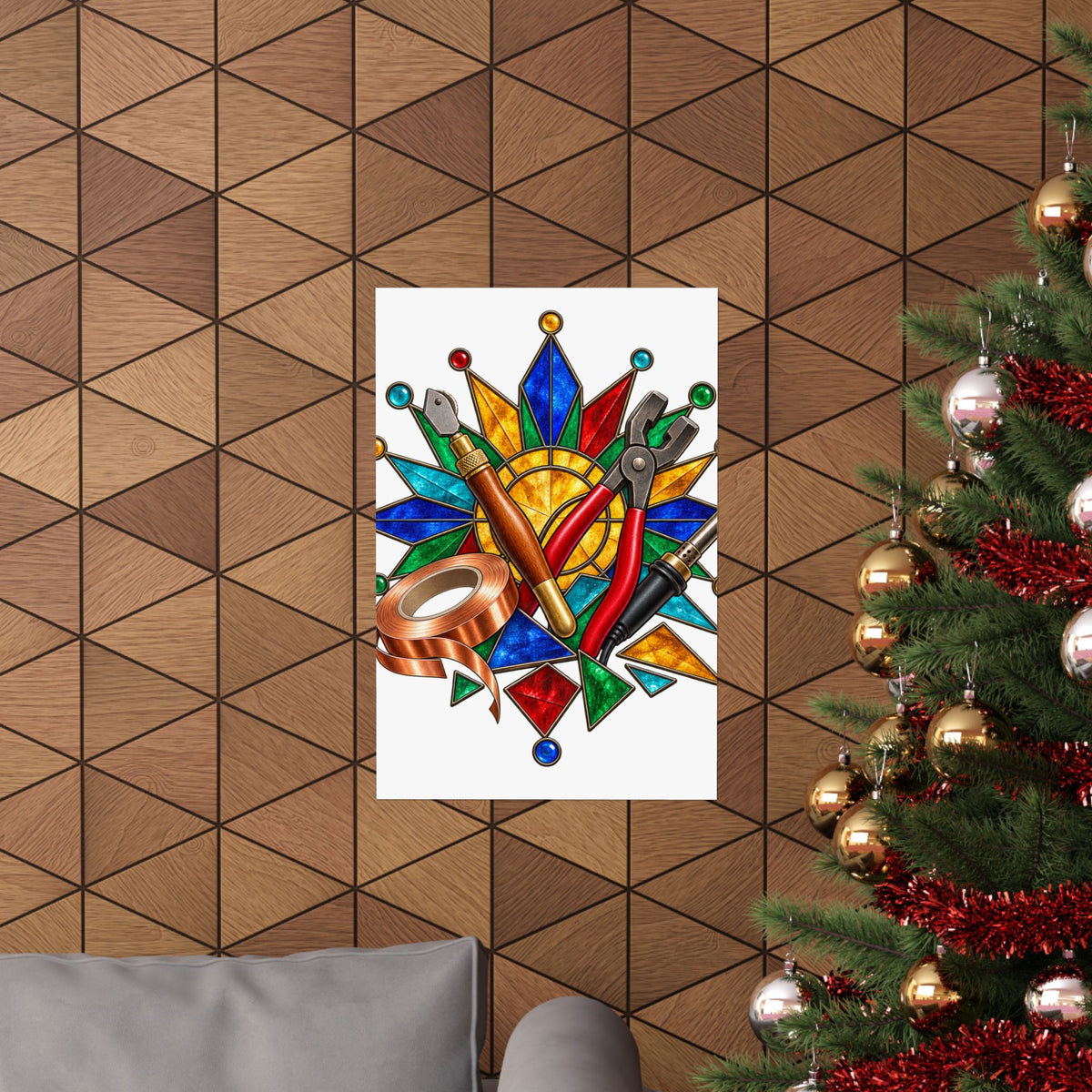 Stained Glass Workshop Tools Poster