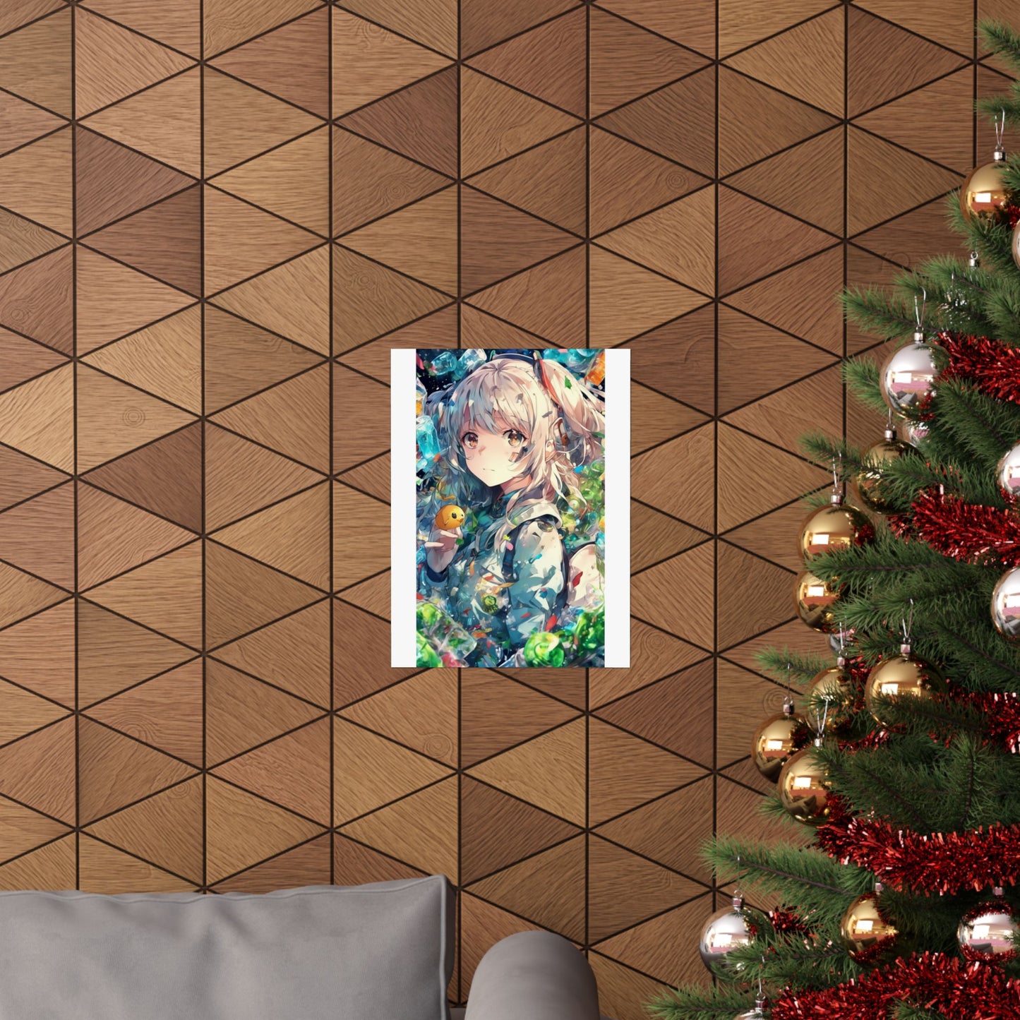 Crystal Bottle Anime Portrait Colorful Wall Poster