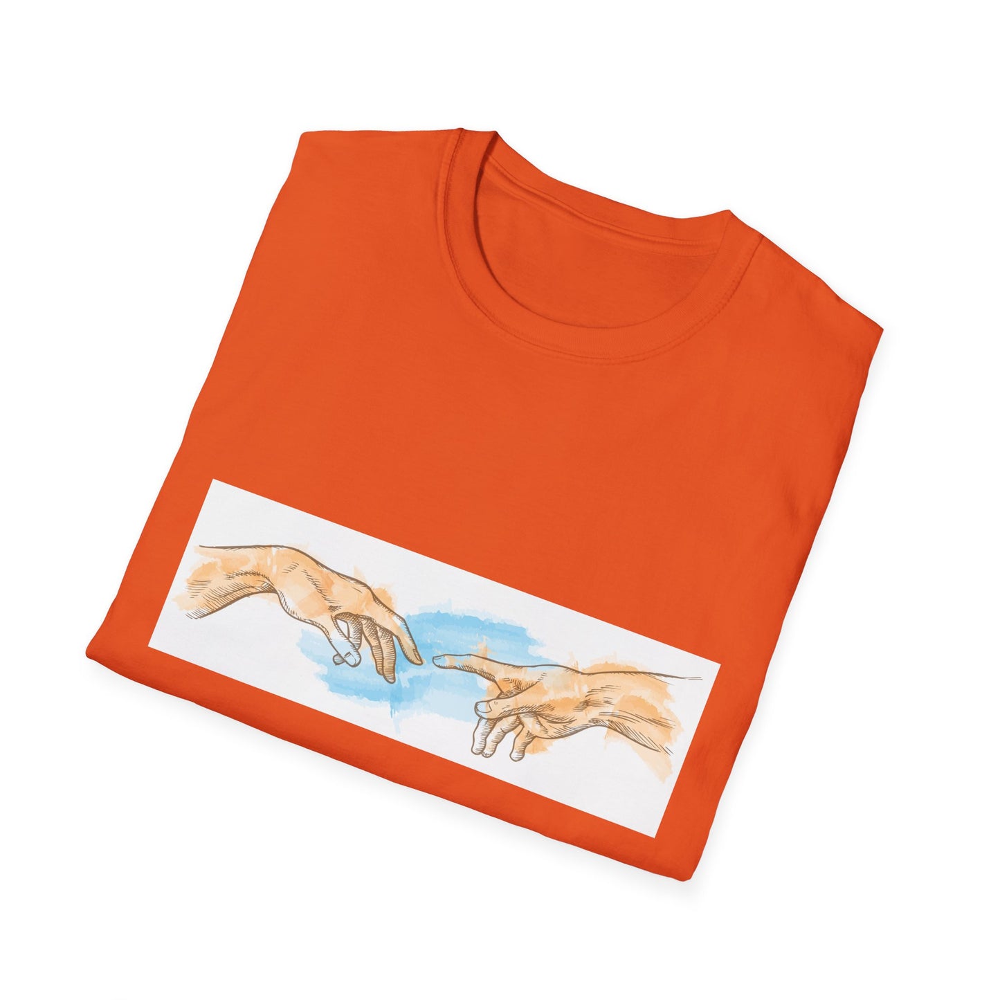 Creation of Adam Hands Graphic T-Shirt Michelangelo Inspired Art Tee Minimal Renaissance Aesthetic Inspired Unisex Shirt