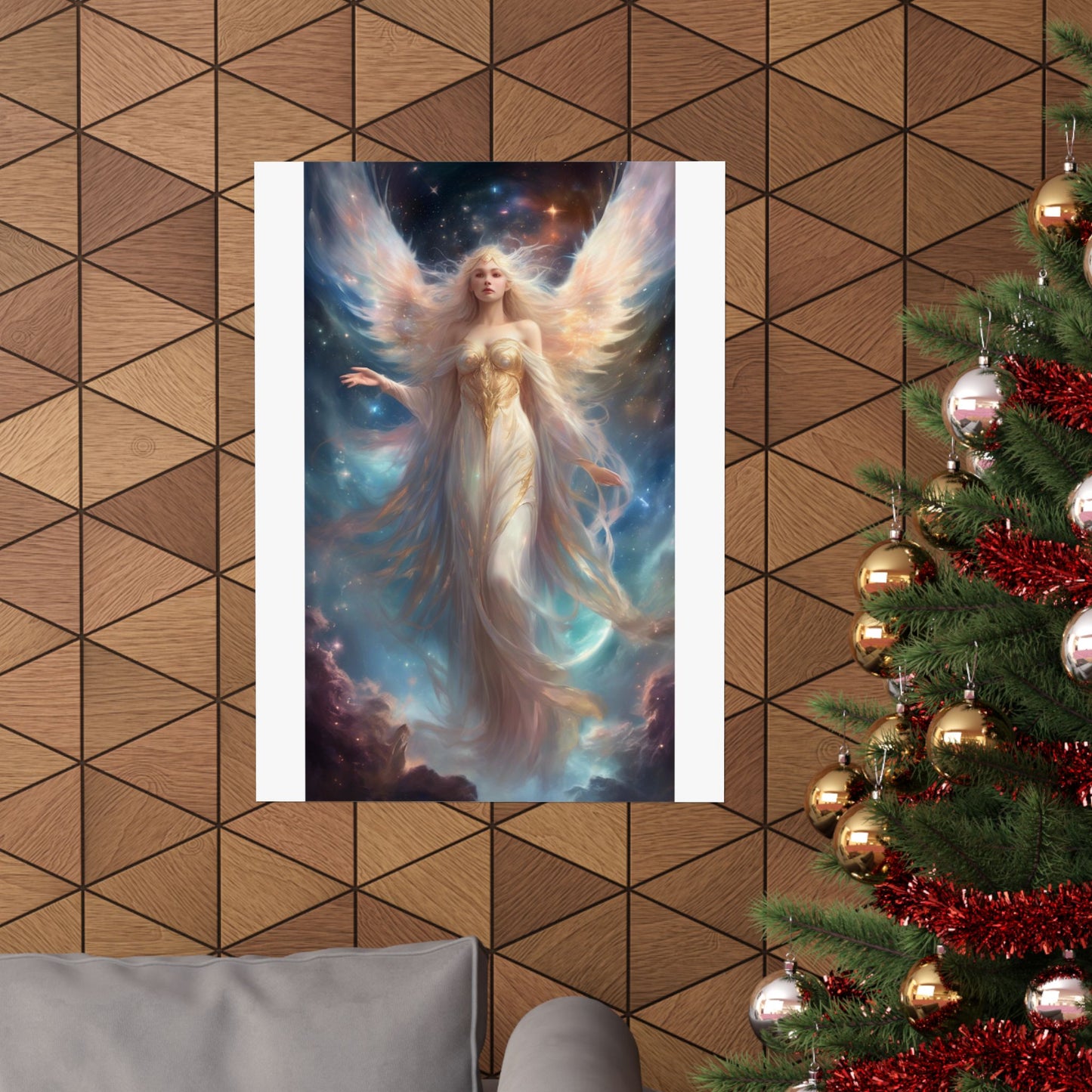 Celestial Winged Heroine Fantasy Portrait Poster