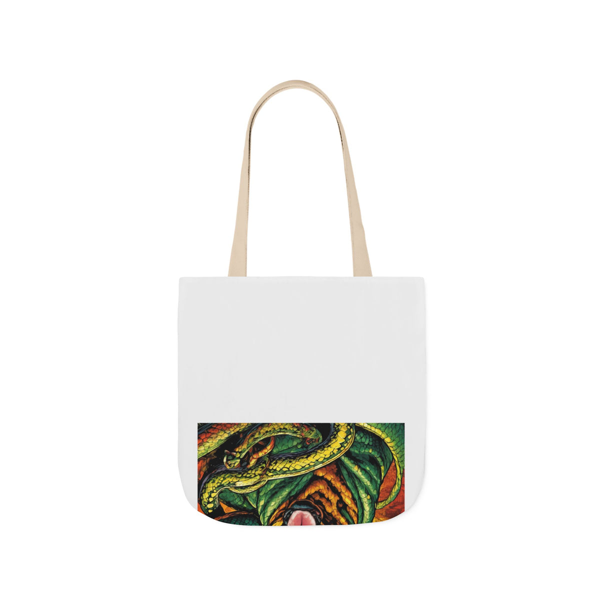 Surreal Serpent Hound Dark Fantasy Canvas Tote Bag