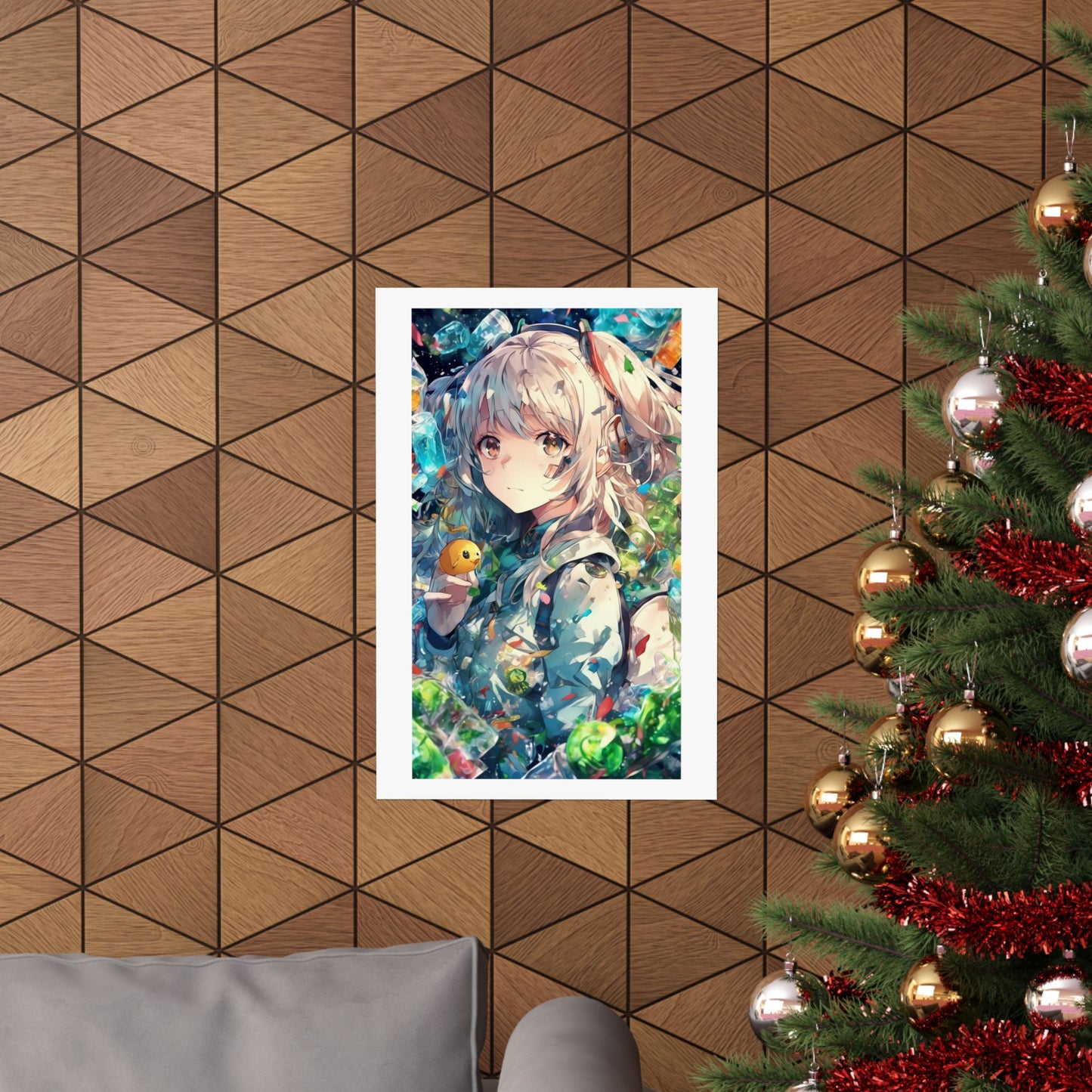 Crystal Bottle Anime Portrait Colorful Wall Poster